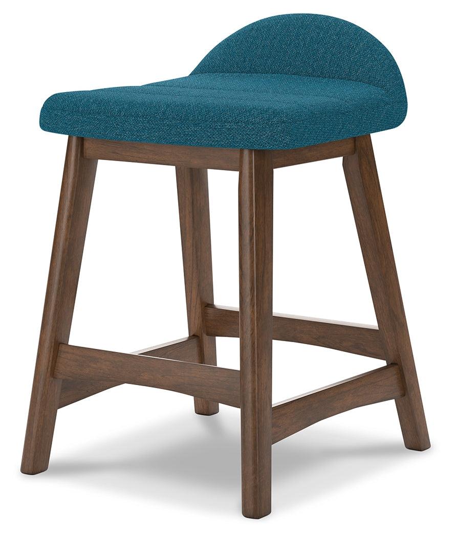 Lyncott Blue/Brown Counter Height Barstool, Set of 2 - Image 5