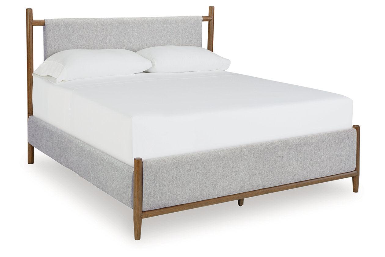 Lyncott Brown Queen Upholstered Panel Bed - Image 8