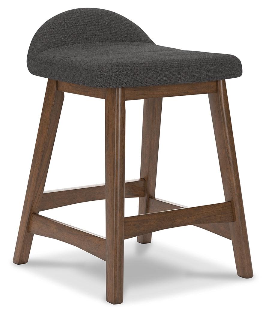 Lyncott Charcoal/Brown Counter Height Barstool, Set of 2 - Image 4