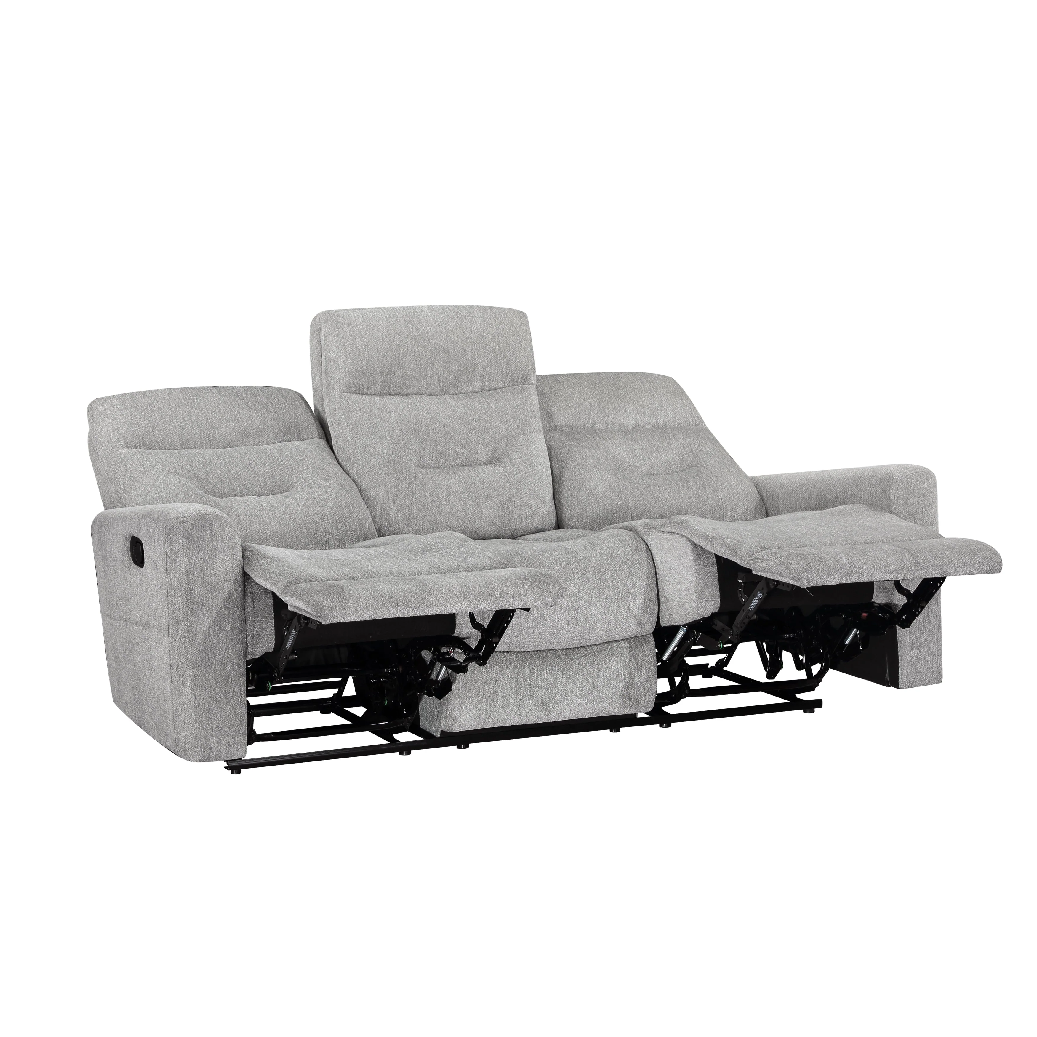 Lyndon Gray Double Reclining Living Room Set - Image 5