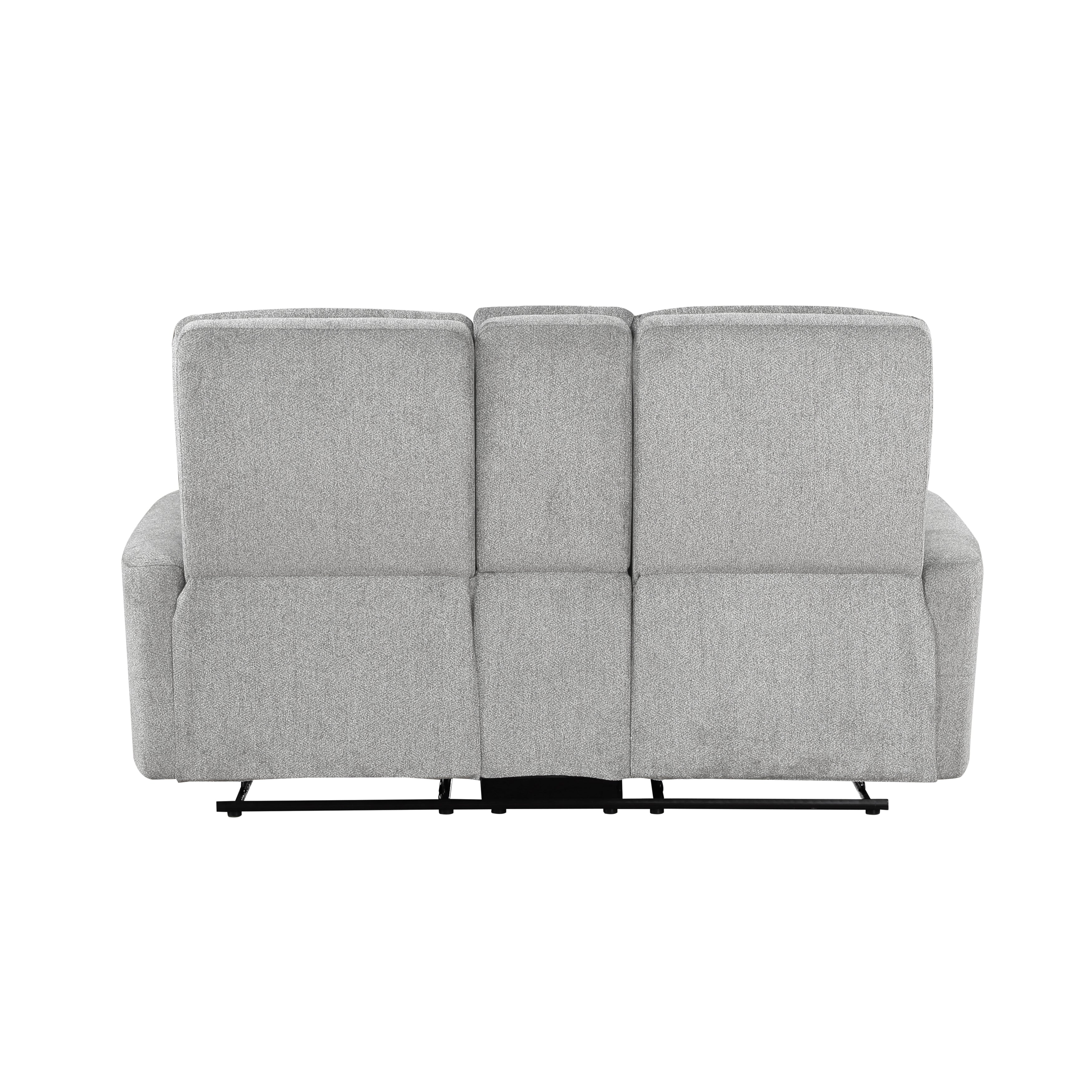 Lyndon Gray Double Reclining Loveseat with Center Console - Image 4