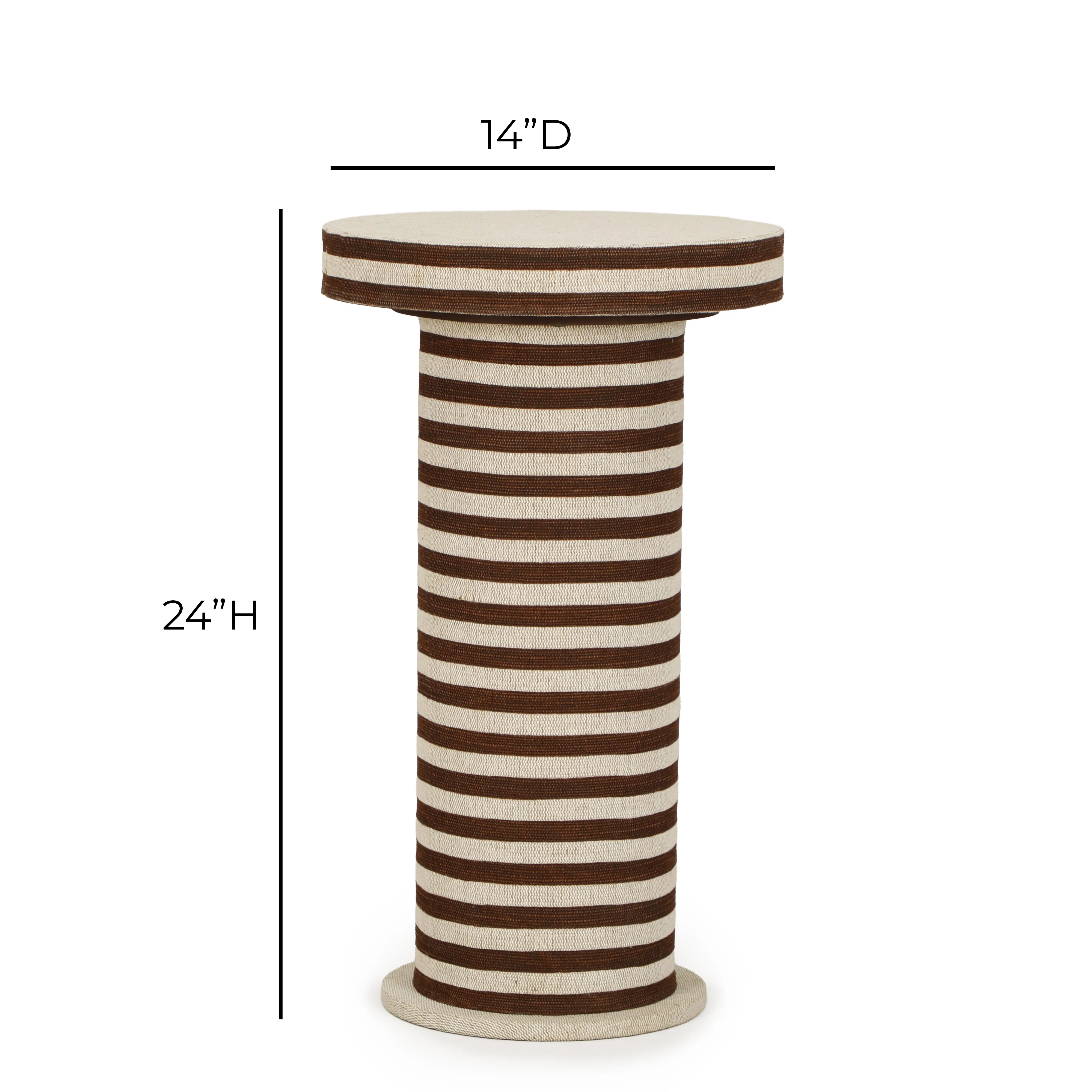 Lyra Natural Striped Cotton Jute Designer Side Table - Image 6