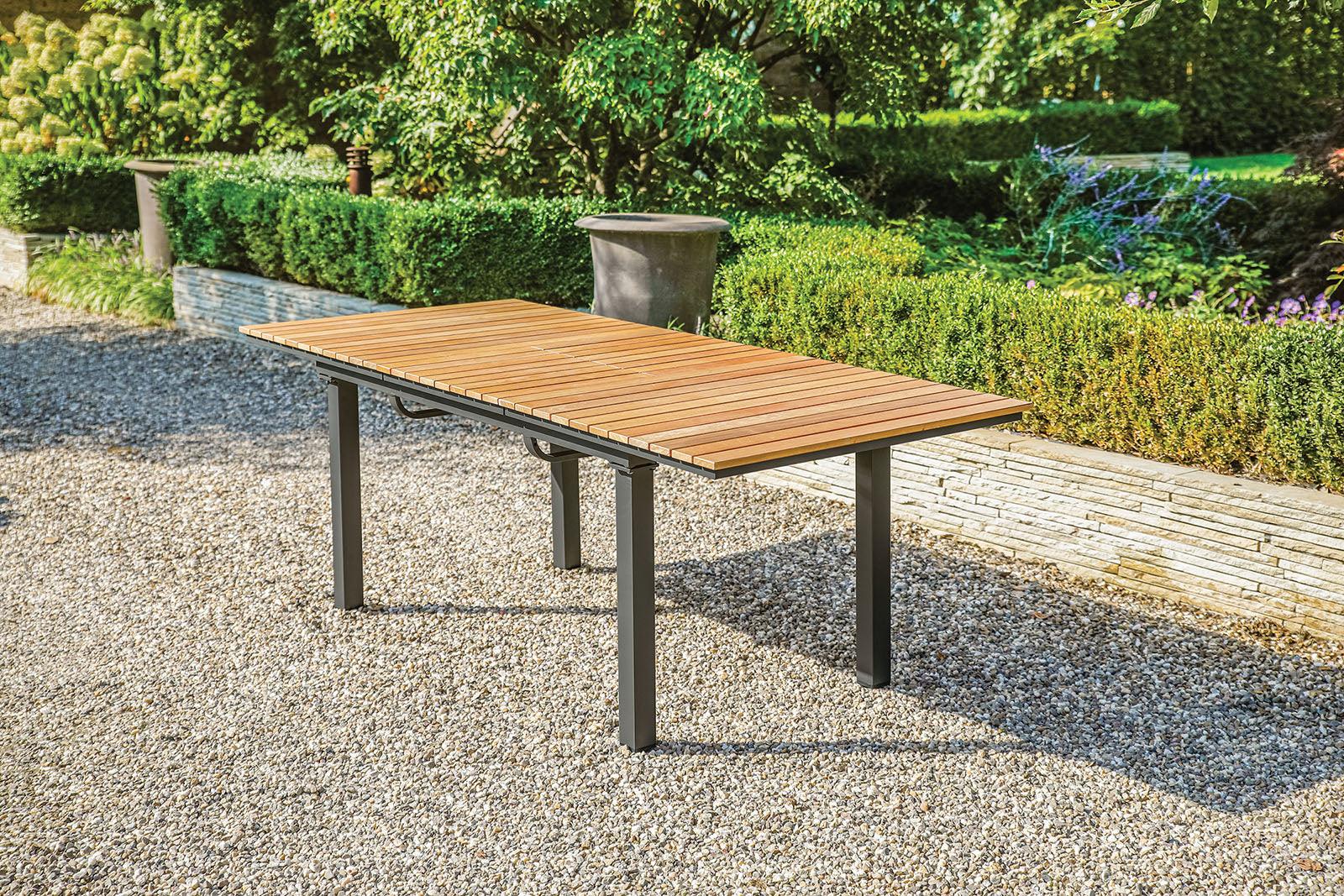 Mackay Gun Metal/Natural Patio Dining Table - Image 3