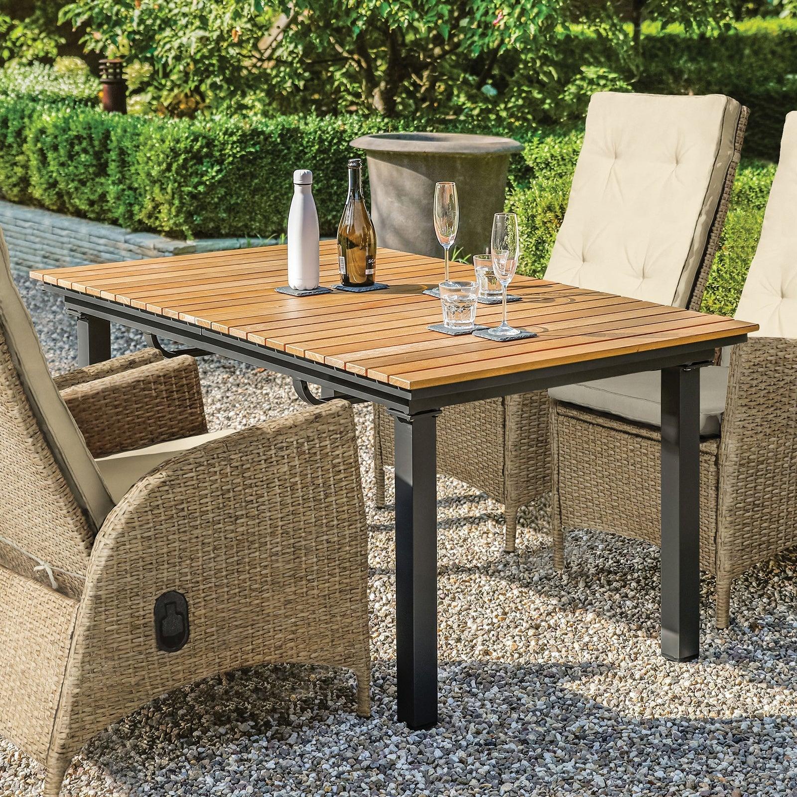 Mackay Gun Metal/Natural Patio Dining Table - Image 9