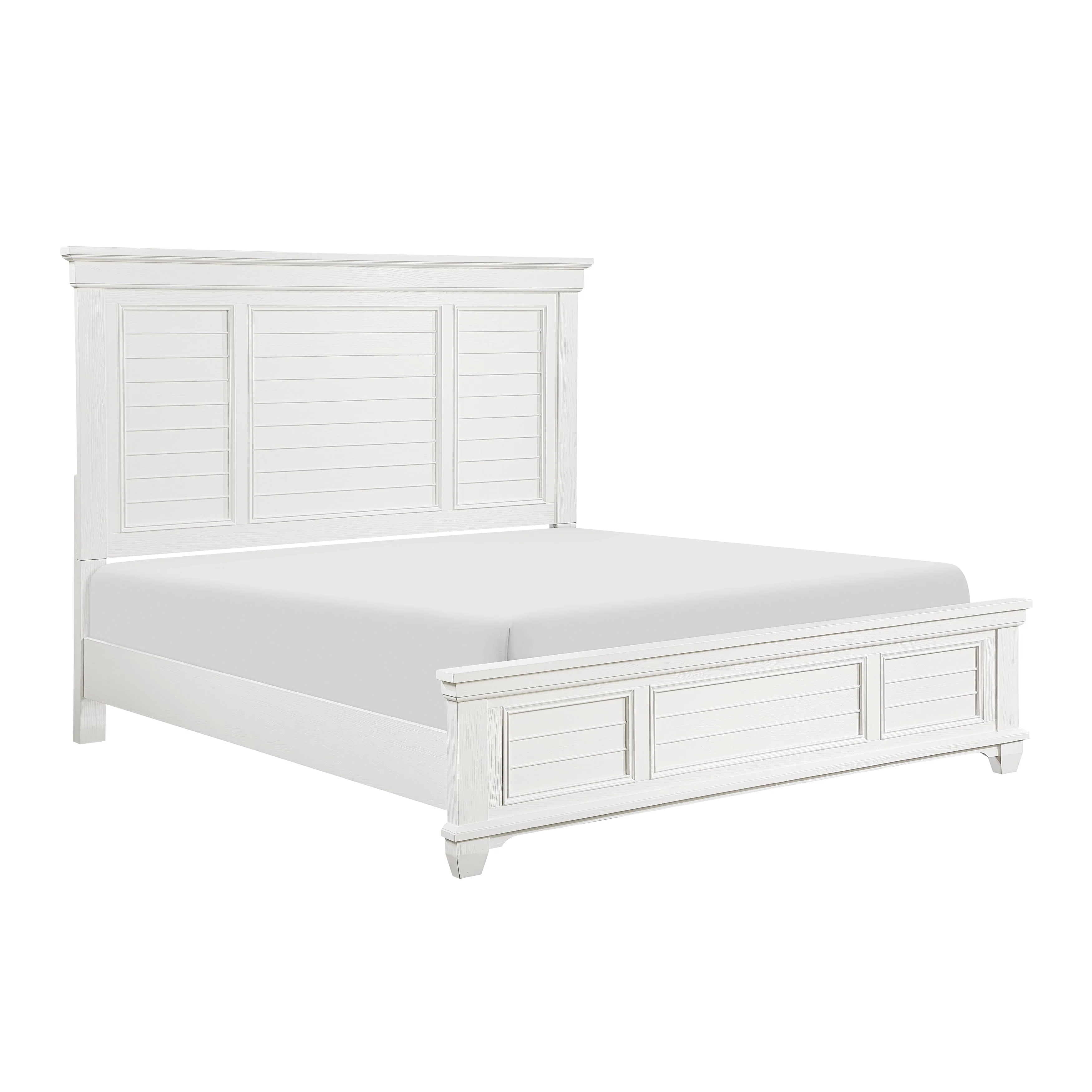 Mackinac White King Panel Bed