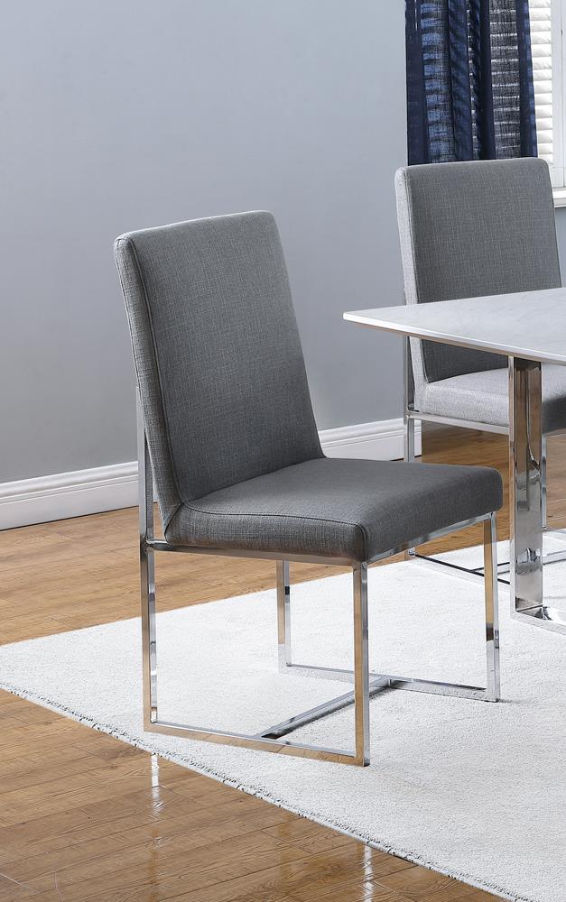 Mackinnon Gray/Chrome Upholstered Side Chairs, Set of 2 - Image 5