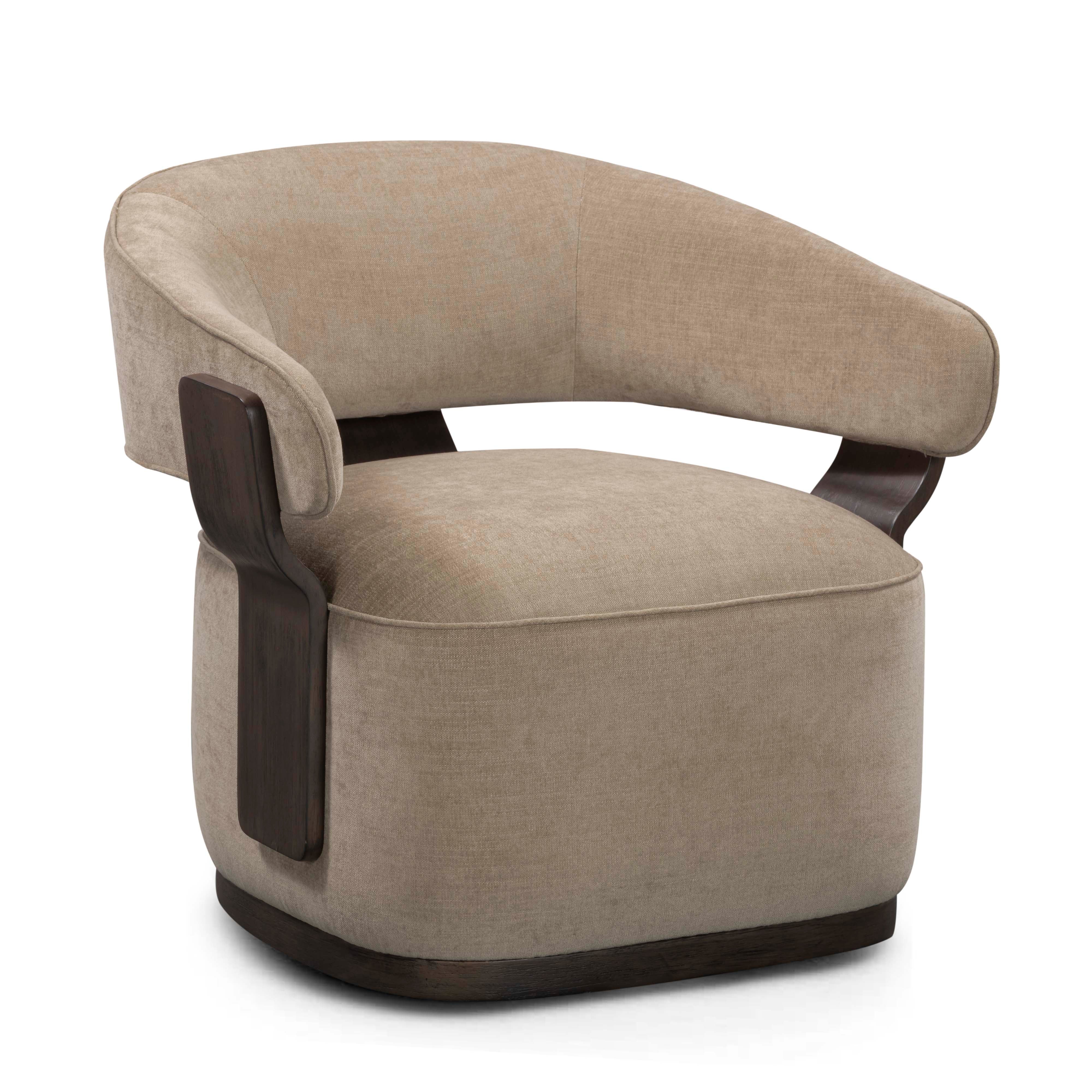 Madison Linen Chenille Swivel Accent Chair - Image 11