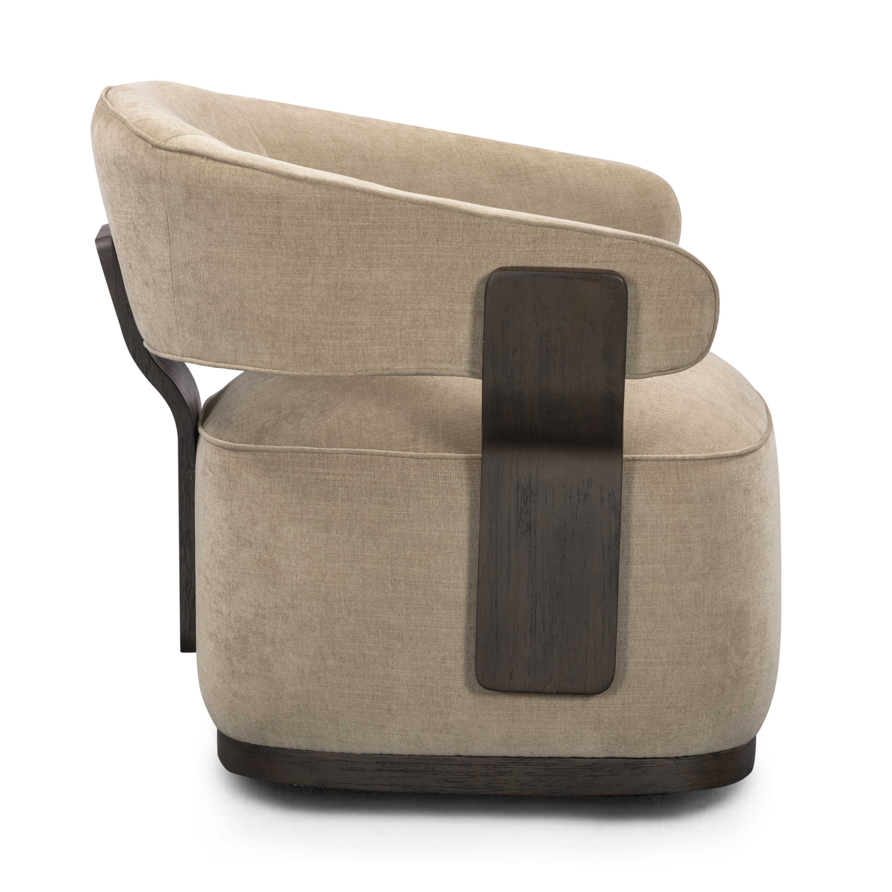 Madison Linen Chenille Swivel Accent Chair - Image 12