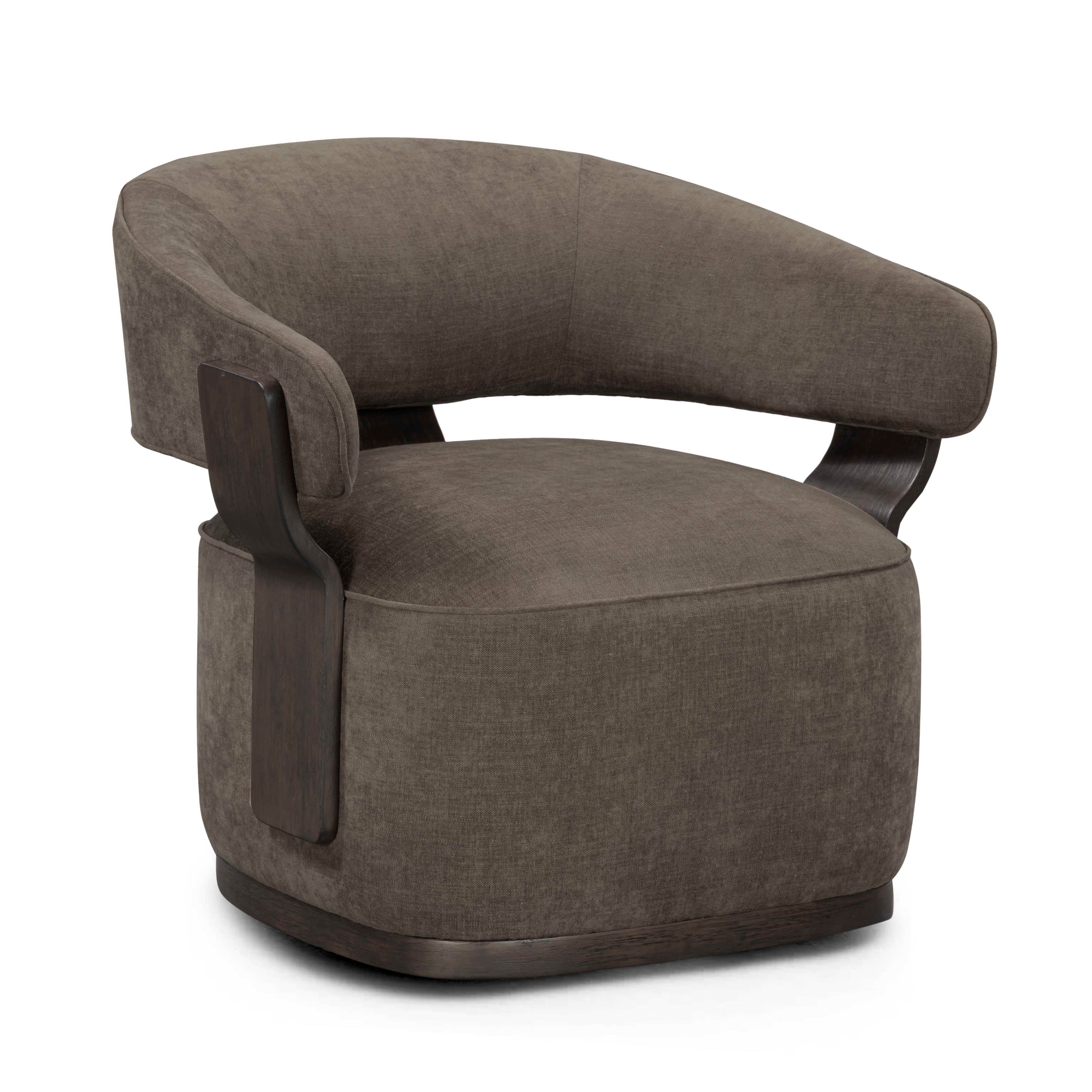 Madison Linen Chenille Swivel Accent Chair - Image 3