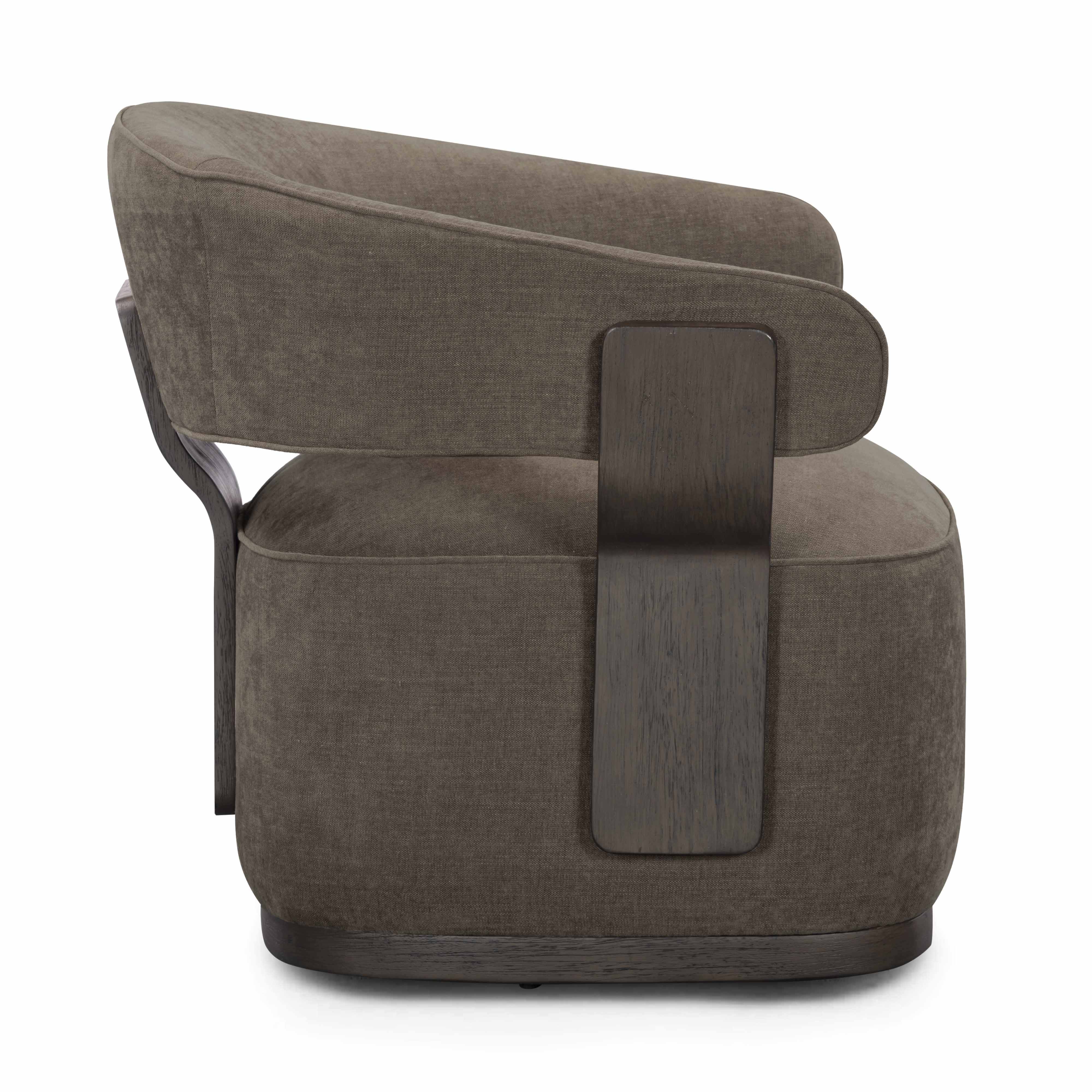 Madison Linen Chenille Swivel Accent Chair - Image 4