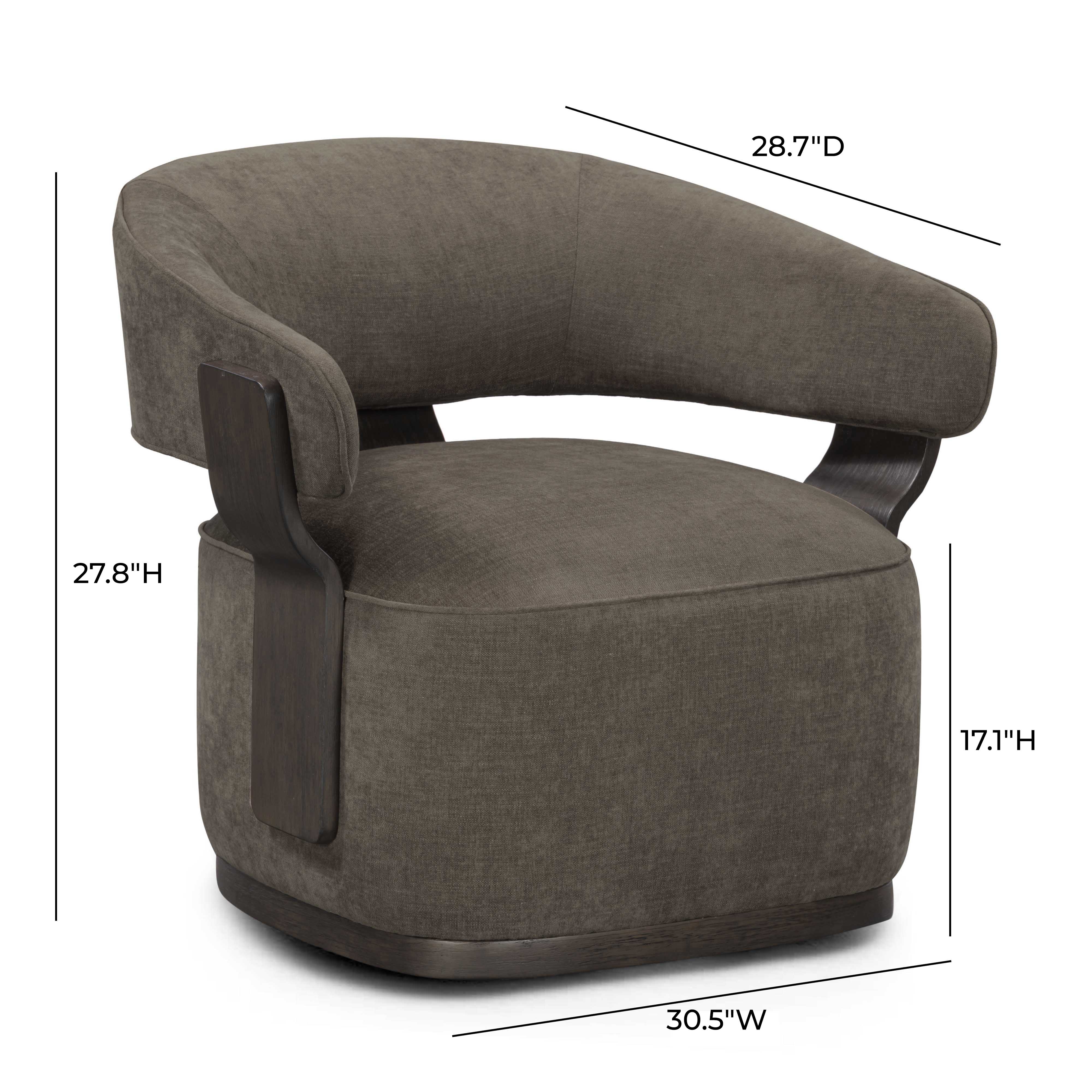 Madison Linen Chenille Swivel Accent Chair - Image 5