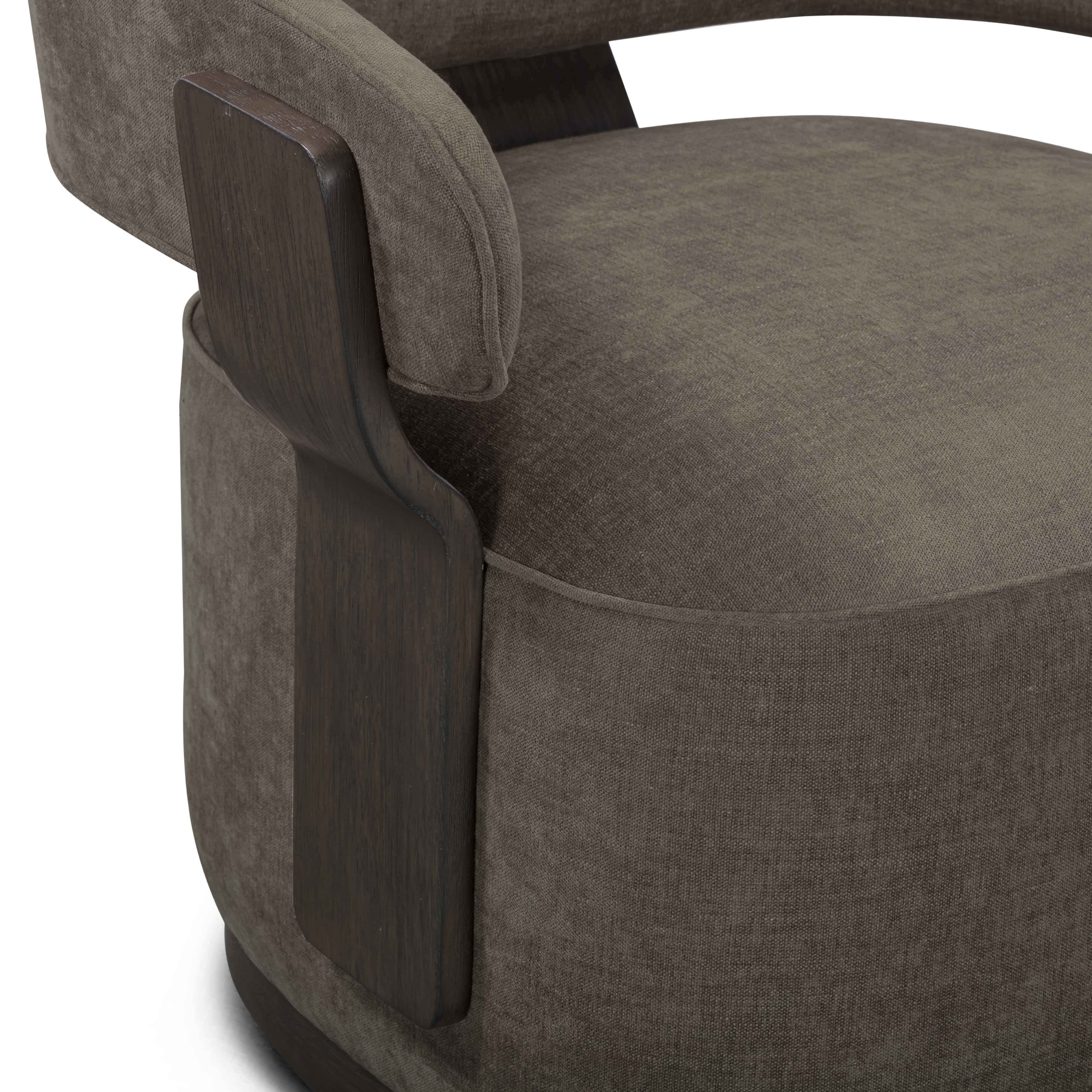 Madison Linen Chenille Swivel Accent Chair - Image 7