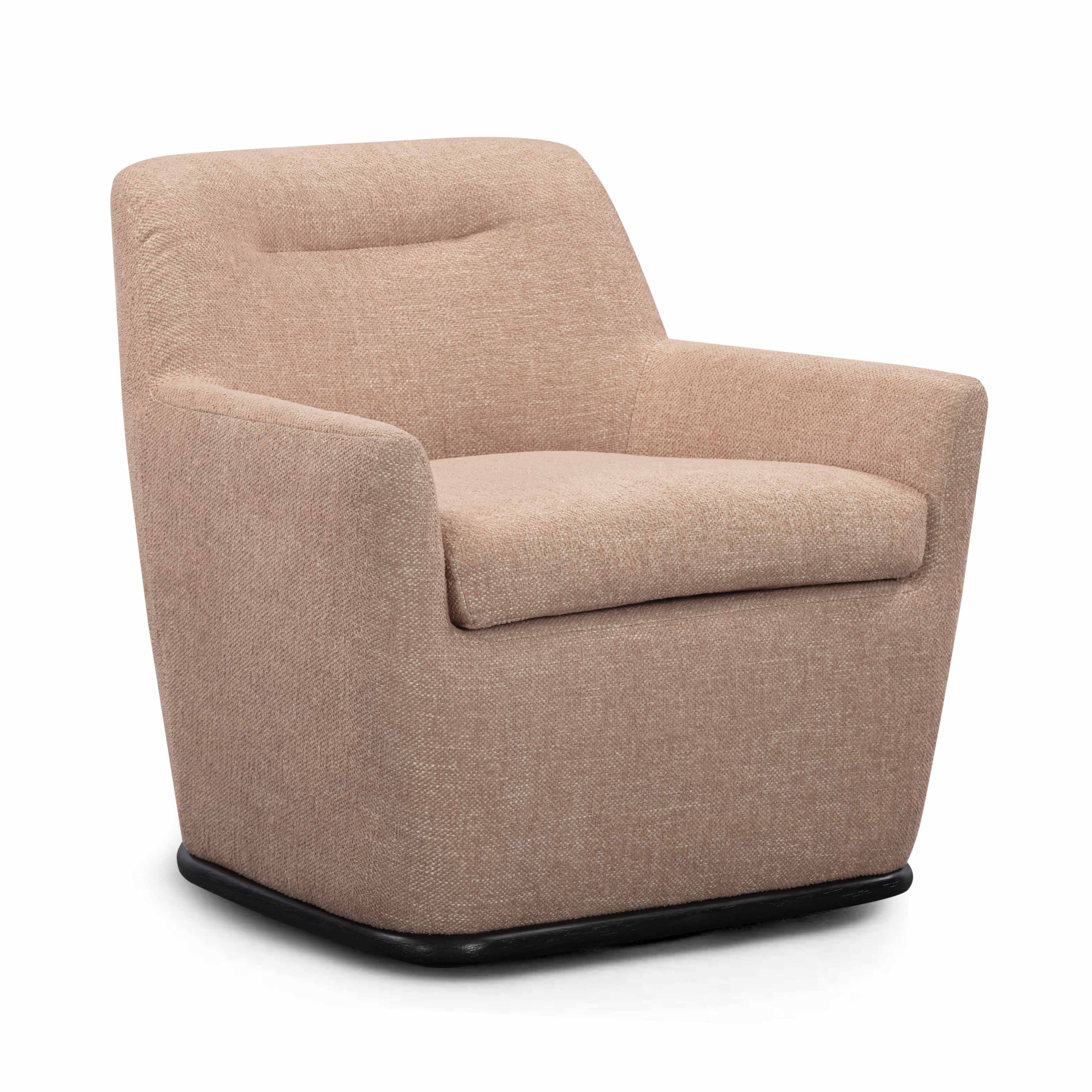 Mado Peach Textured Fabric Swivel Accent Chair - Image 2