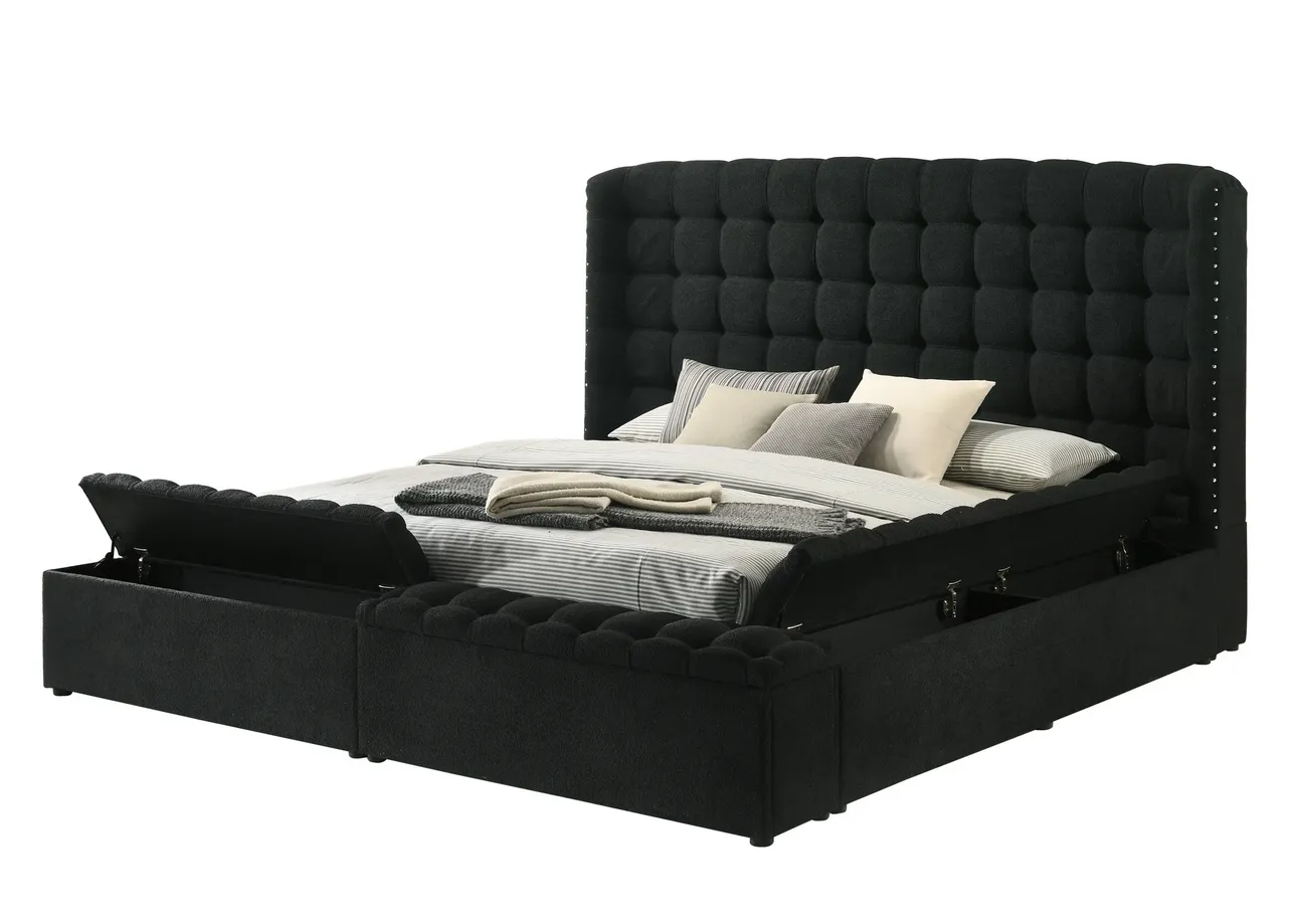 Madonna Black Queen Platform Bed - Image 2