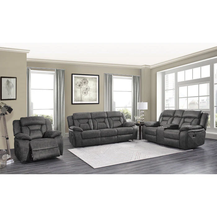 Madrona Hill Gray Double Reclining Living Room Set - Image 2