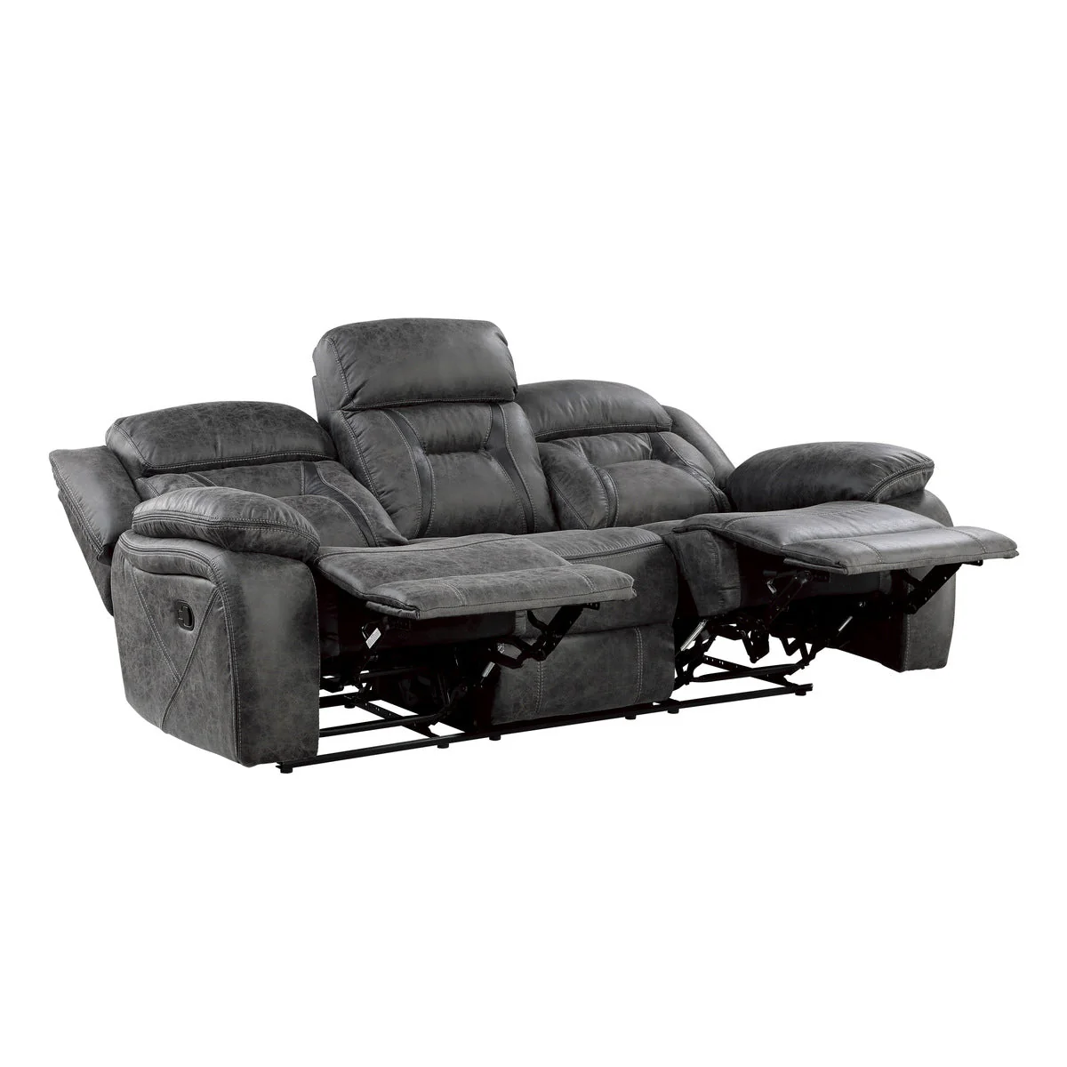 Madrona Hill Gray Double Reclining Living Room Set - Image 5