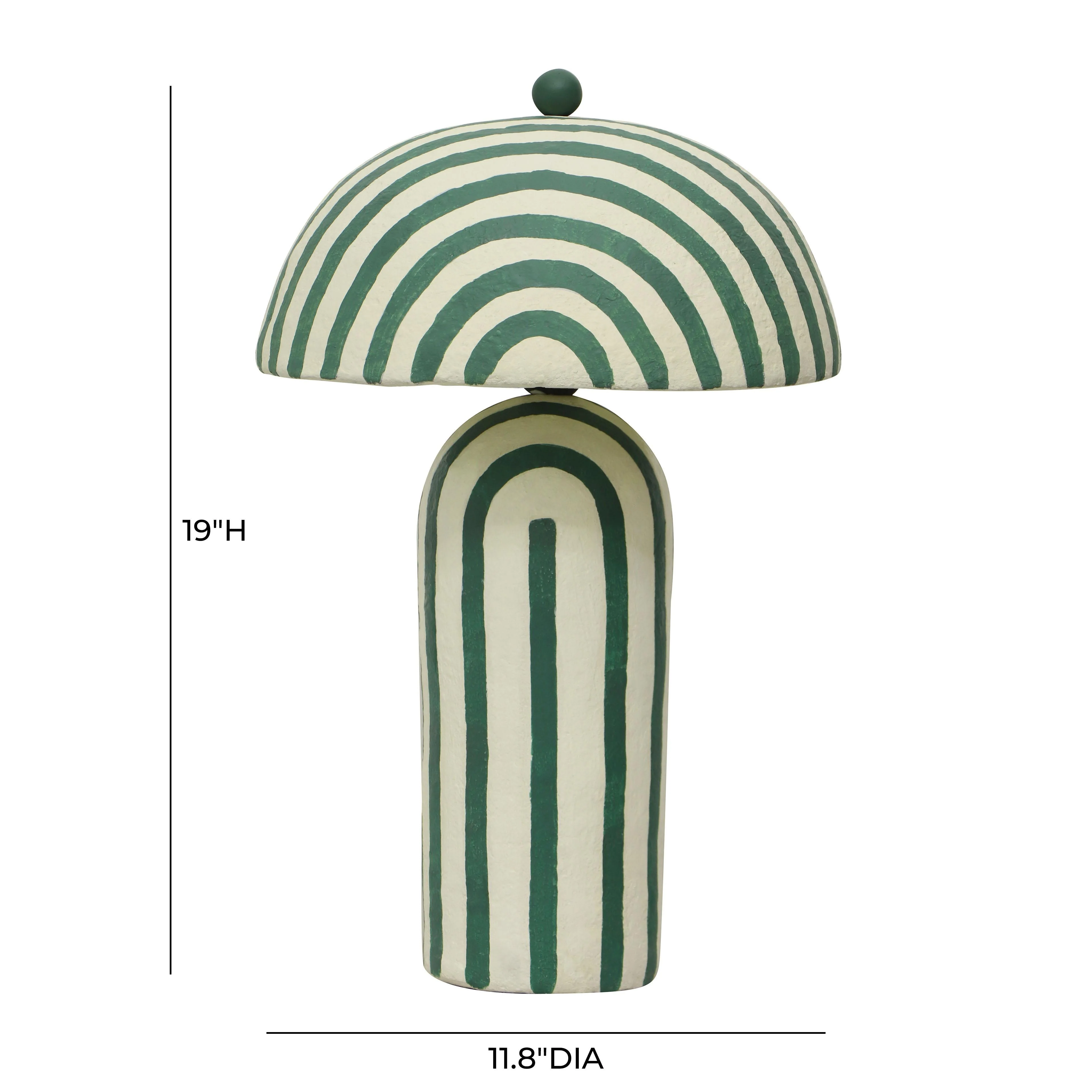Maiori Striped Papier Mache Table Lamp - Image 18