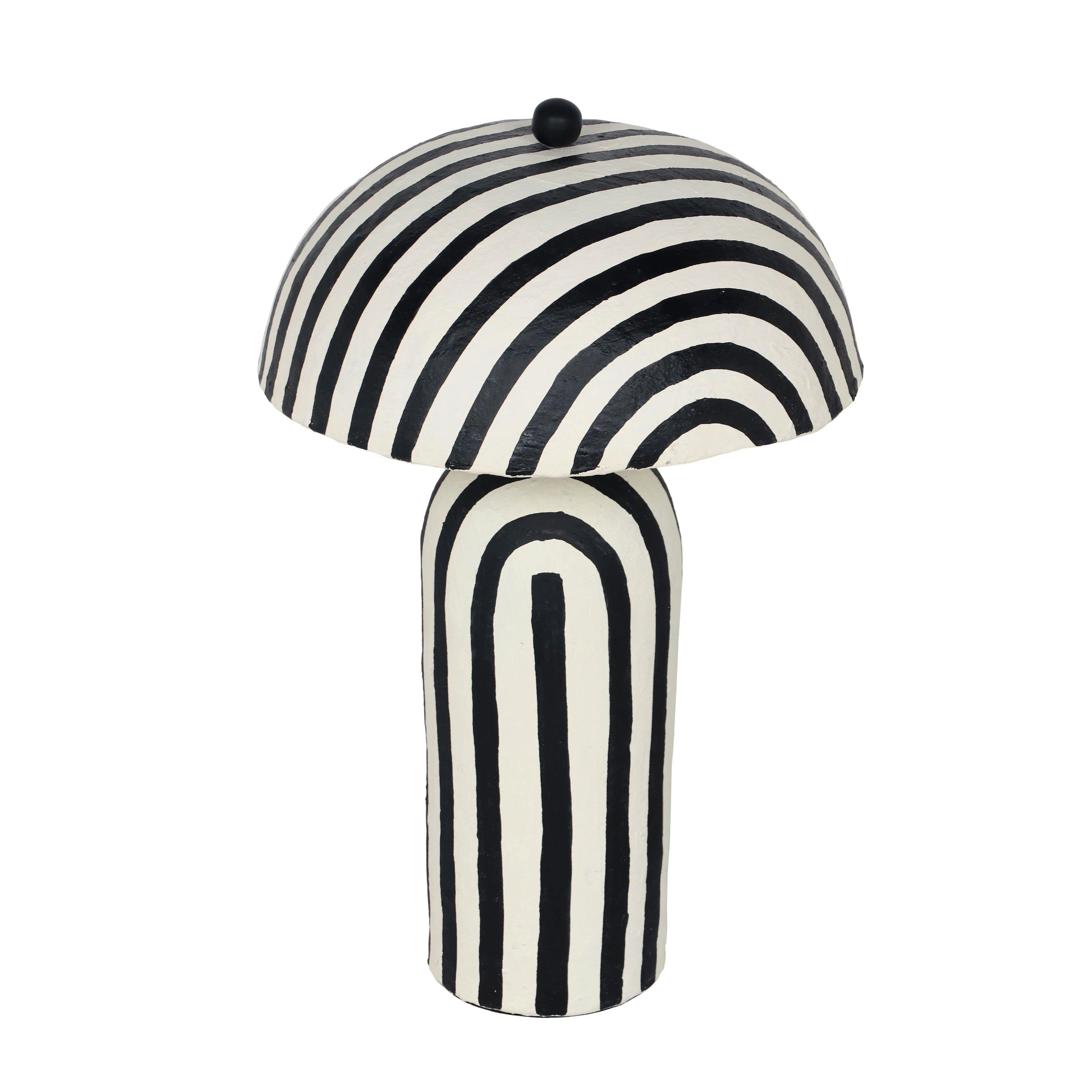 Maiori Striped Papier Mache Table Lamp - Image 3