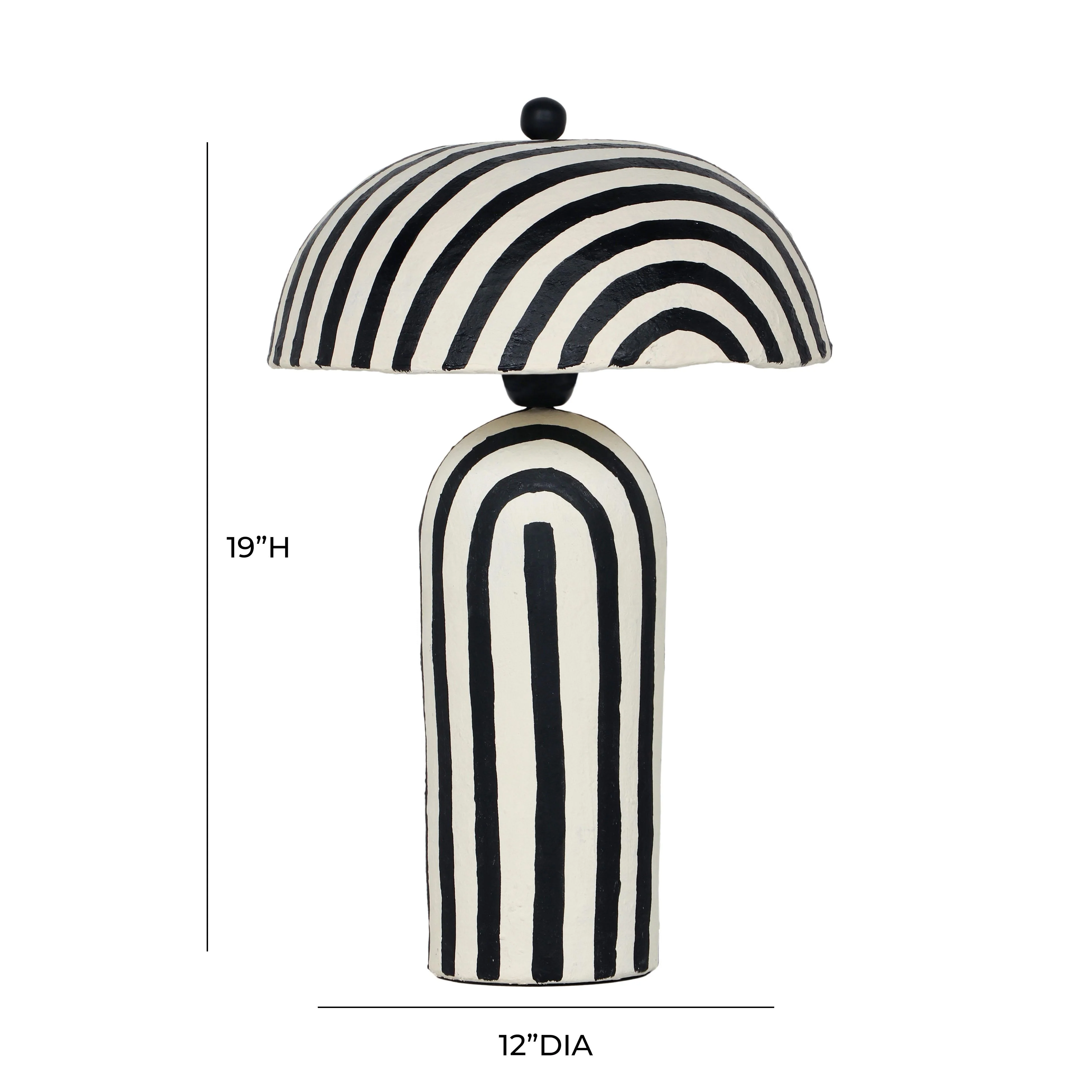 Maiori Striped Papier Mache Table Lamp - Image 6