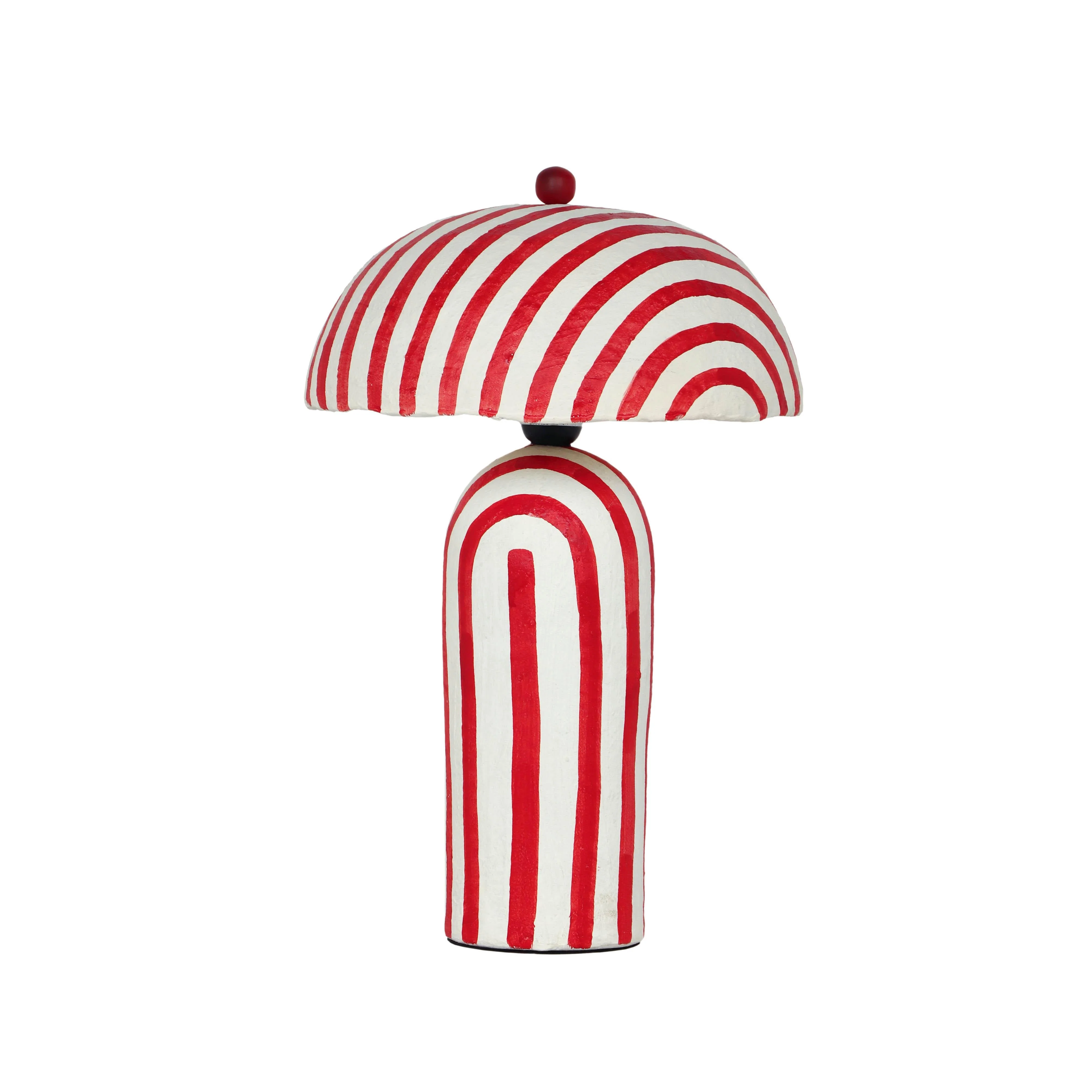 Maiori Striped Papier Mache Table Lamp - Image 8