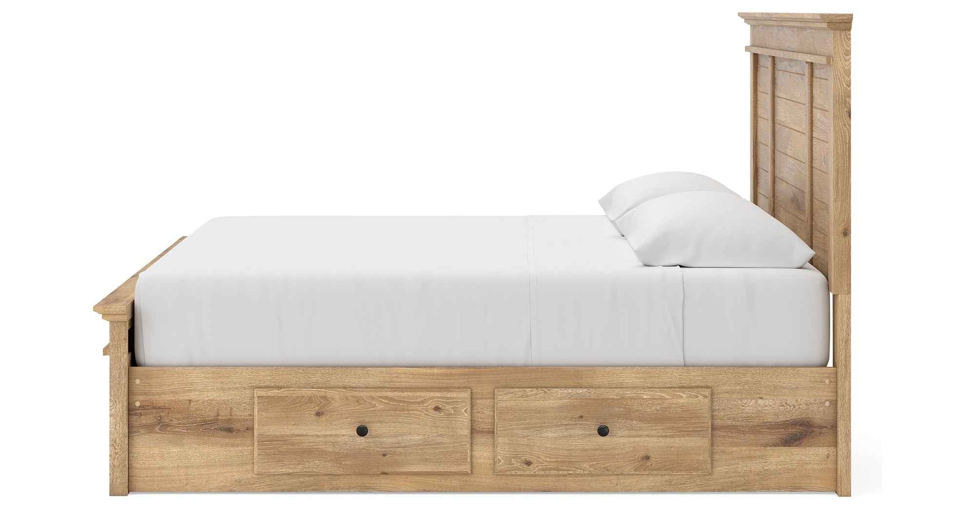 Makidern Tan King Panel Storage Bed - Image 7