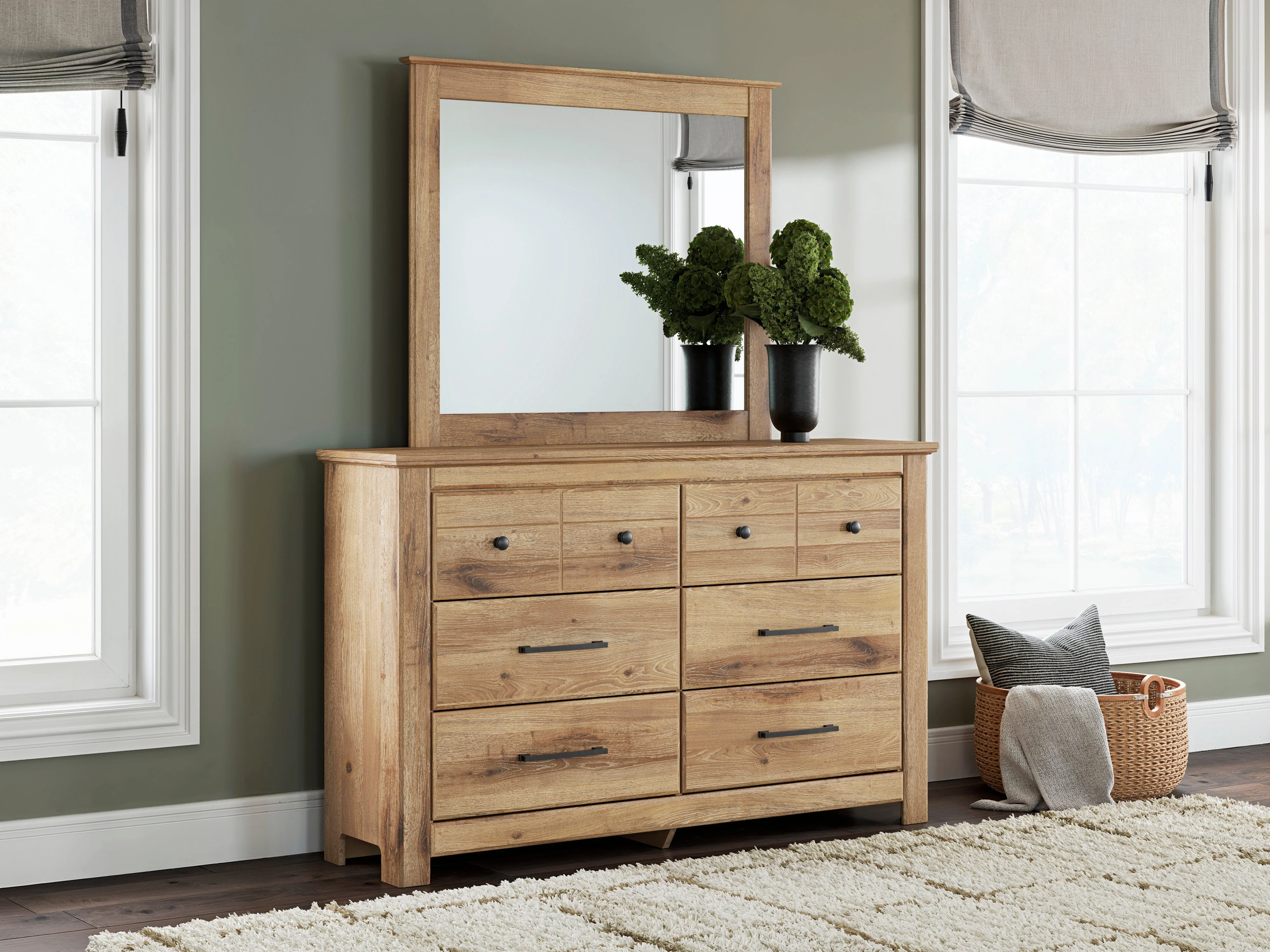 Makidern Tan Panel Storage Bedroom Set with 2 Footboard Drawers - Image 9