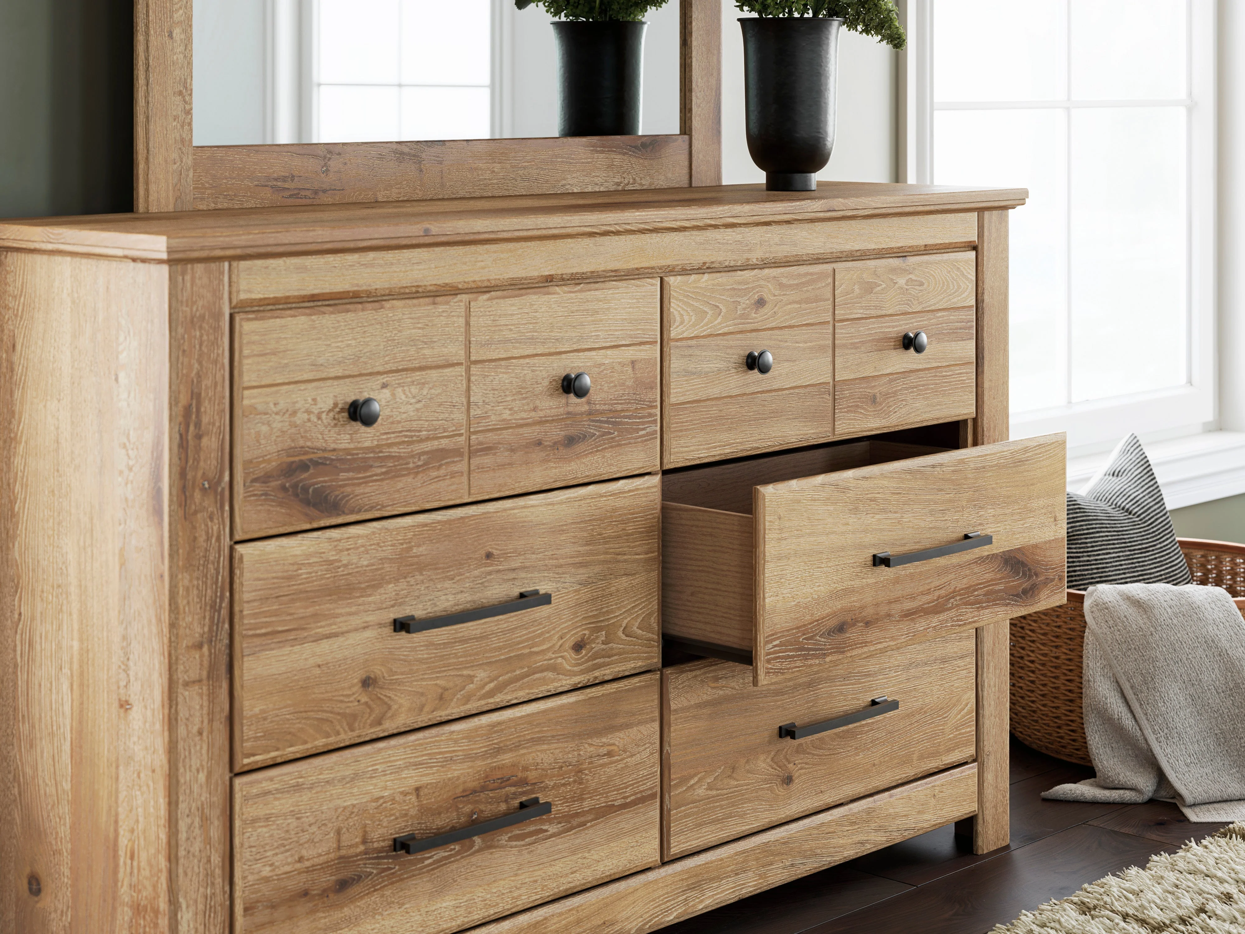 Makidern Tan Panel Storage Bedroom Set with 4 Drawers - Image 10