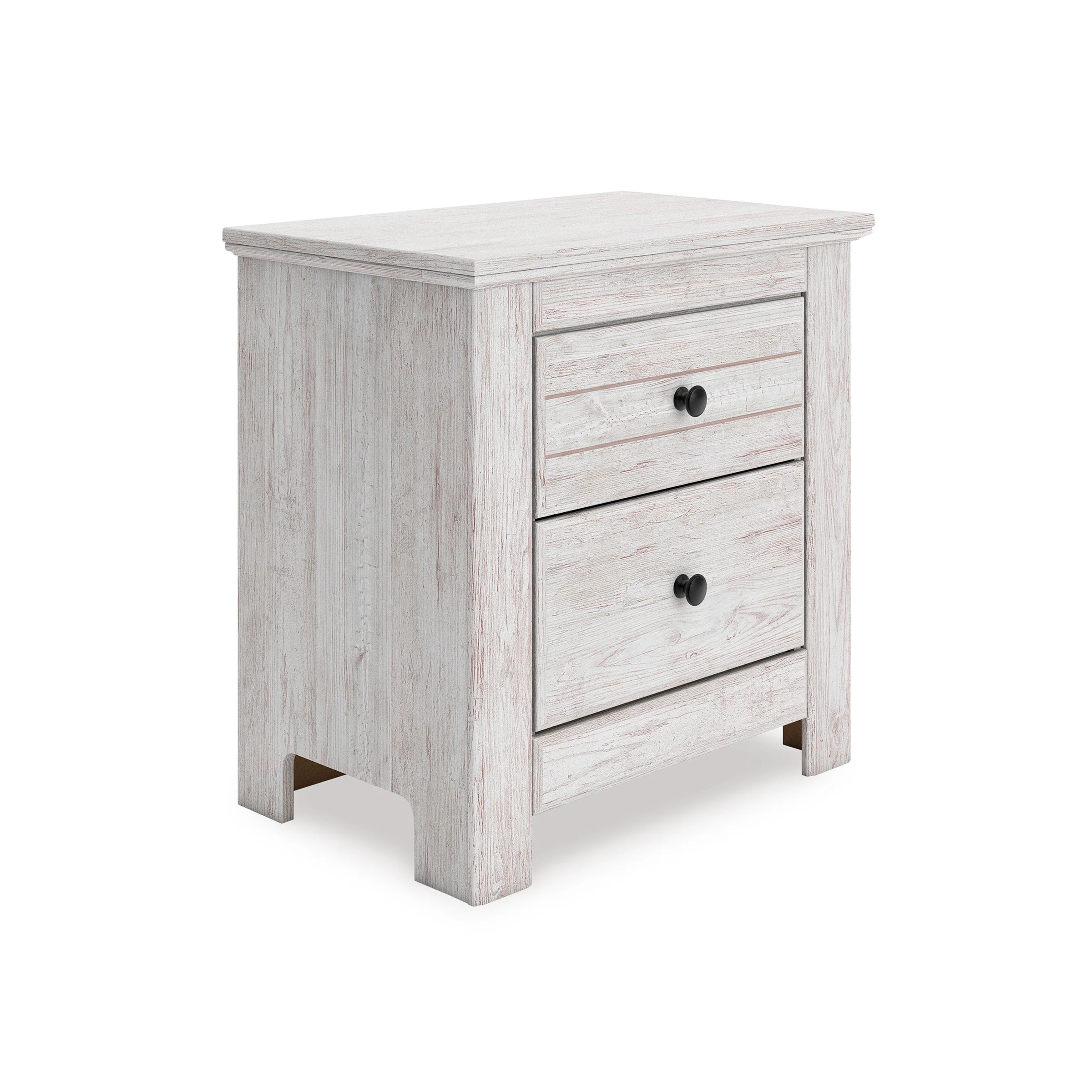 Makidern Whitewash Storage Panel Bedroom Set with 2 Footboard Drawers - Image 11
