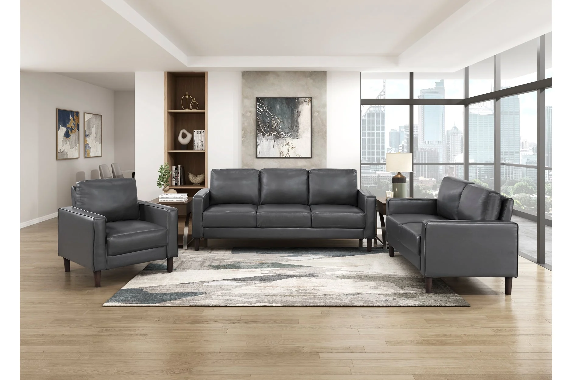 Malcolm Dark Gray Living Room Set