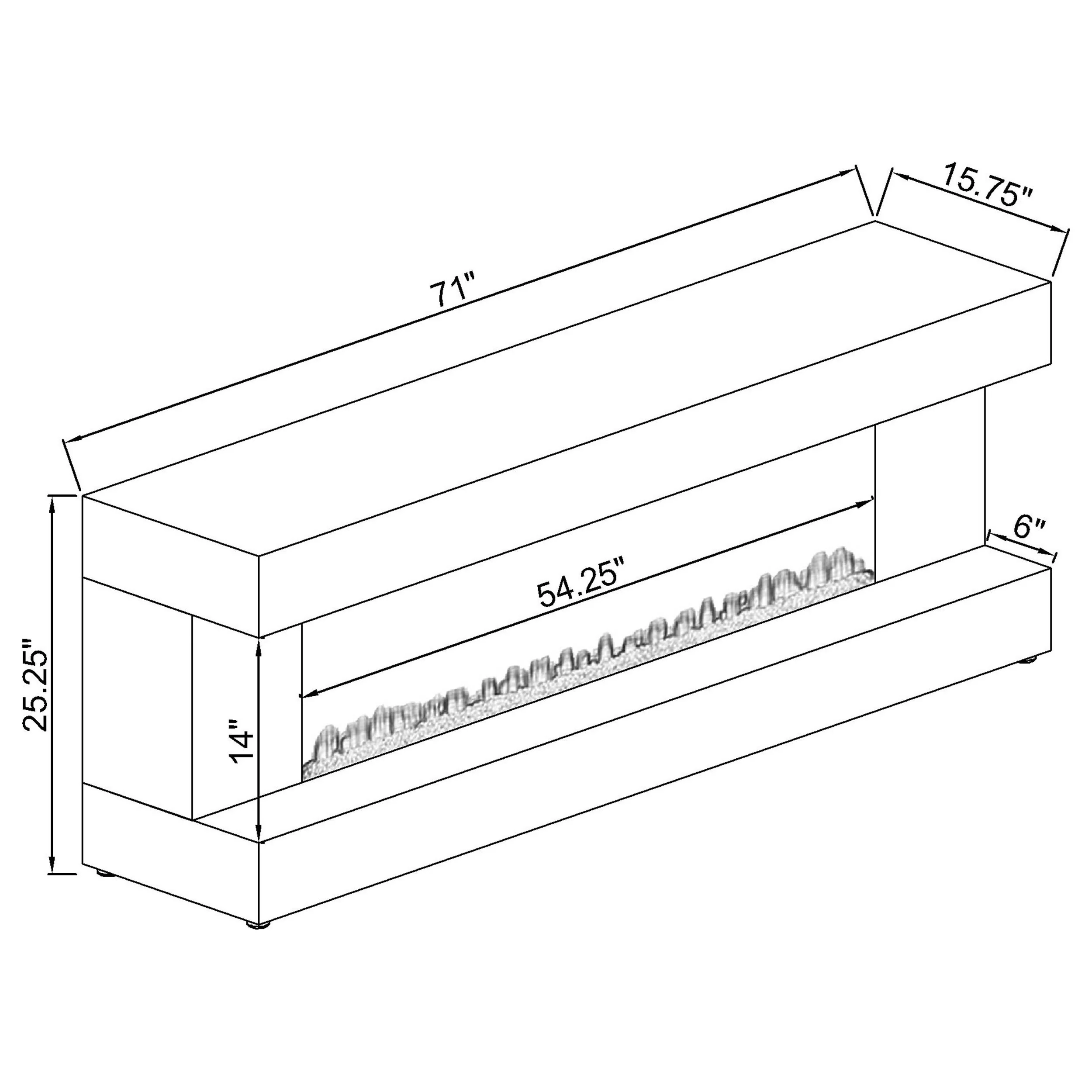 Mallory White High Gloss TV Stand Fireplace Console Bluetooth Speaker - Image 15