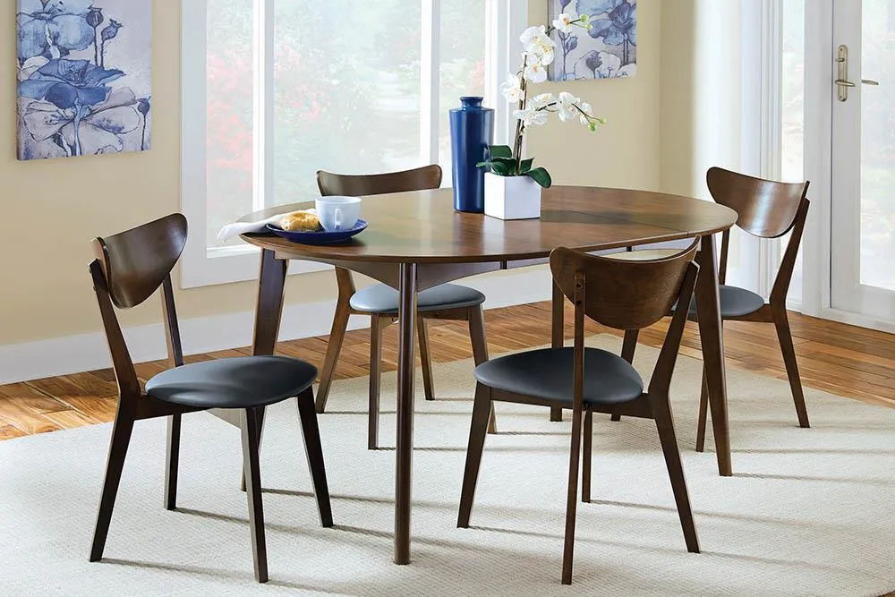 Malone Dark Walnut/Black Upholstered Dining Chairs, Set of 2 - Image 2