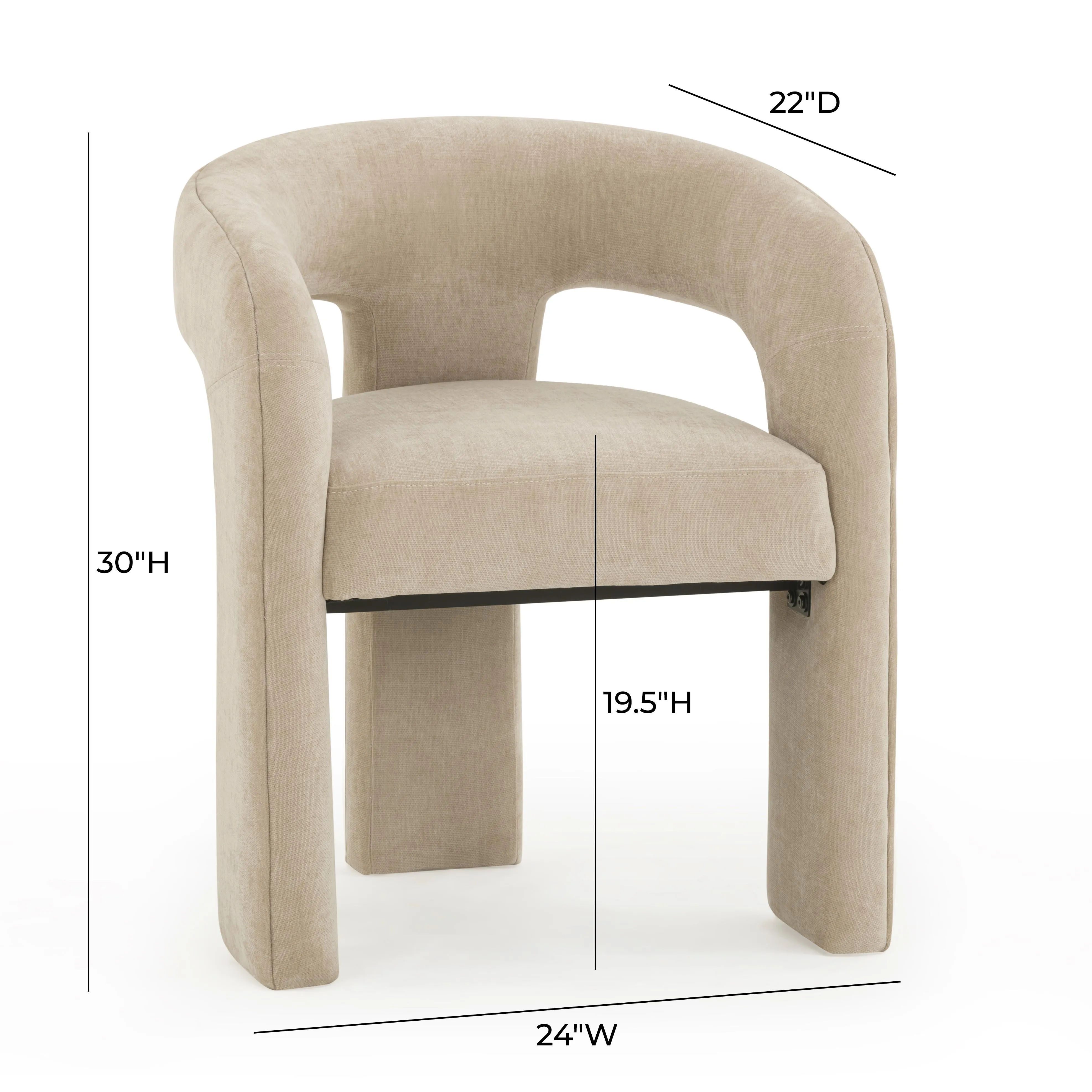 Malone Performance Chenille Dining Chair - Image 11