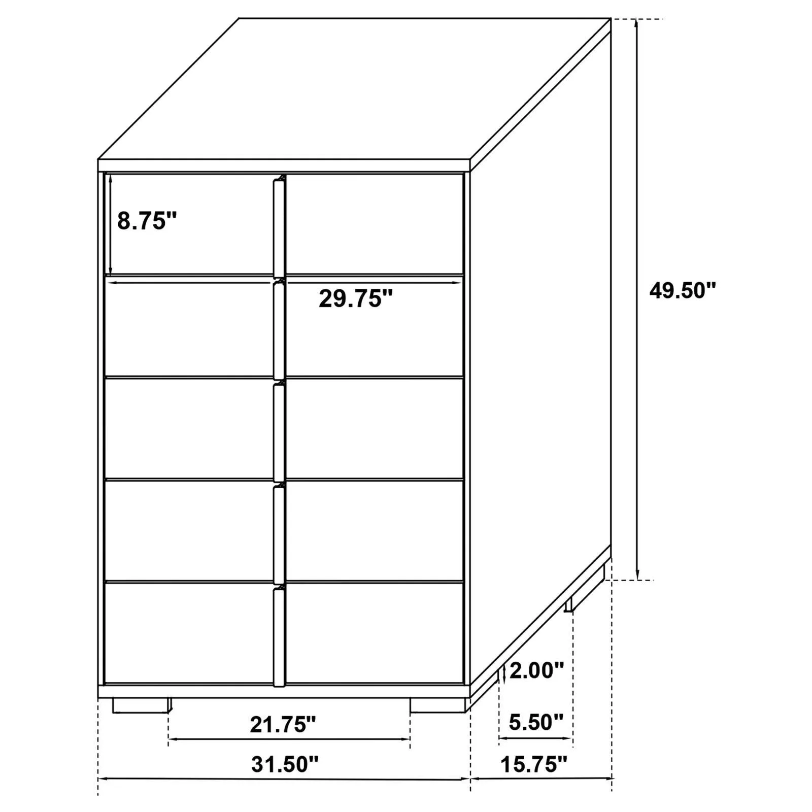 Marceline 5-drawer Chest White - Image 13