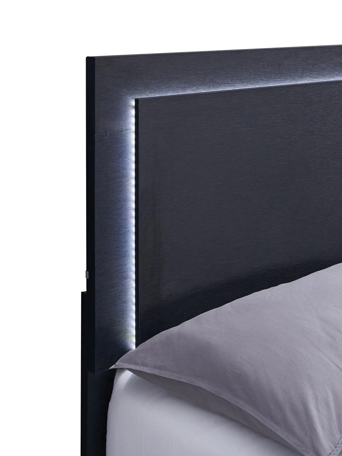 Marceline Black Twin Bed with LED Headboard - Image 4