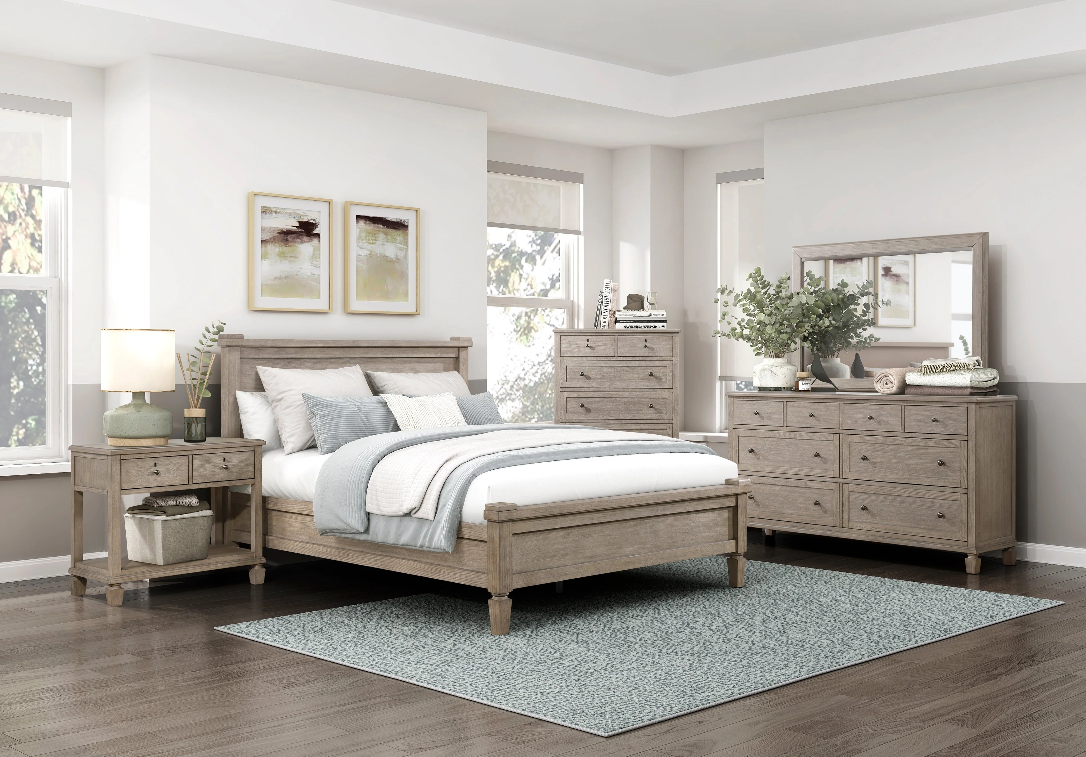 Marceline Gray Oak Eastern King Platform Bed - Image 12