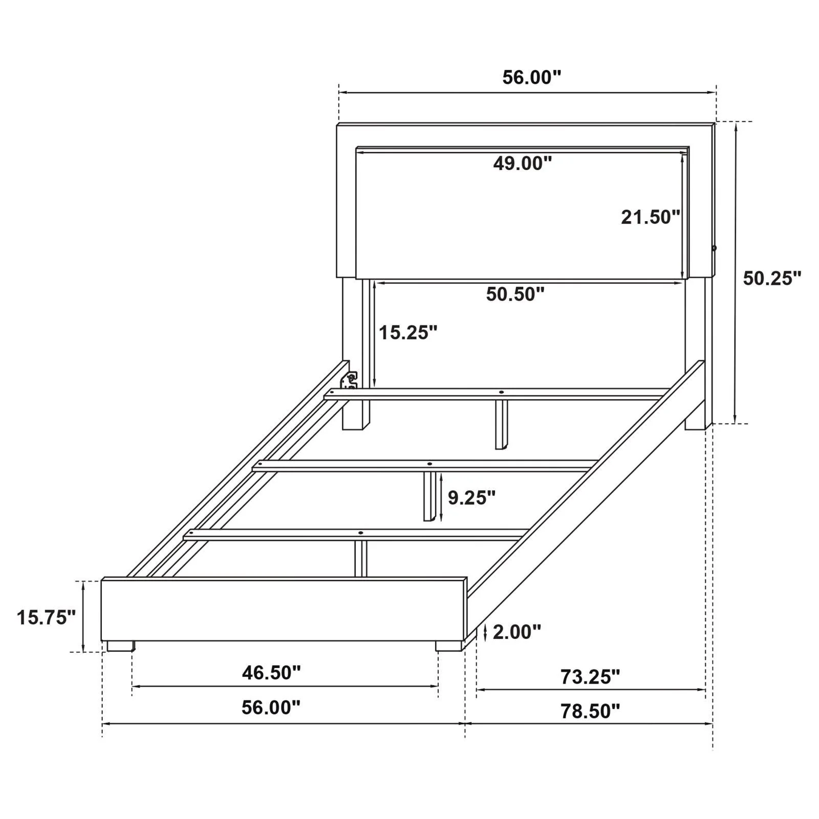 Marceline White Full Bed with LED Headboard - Image 5