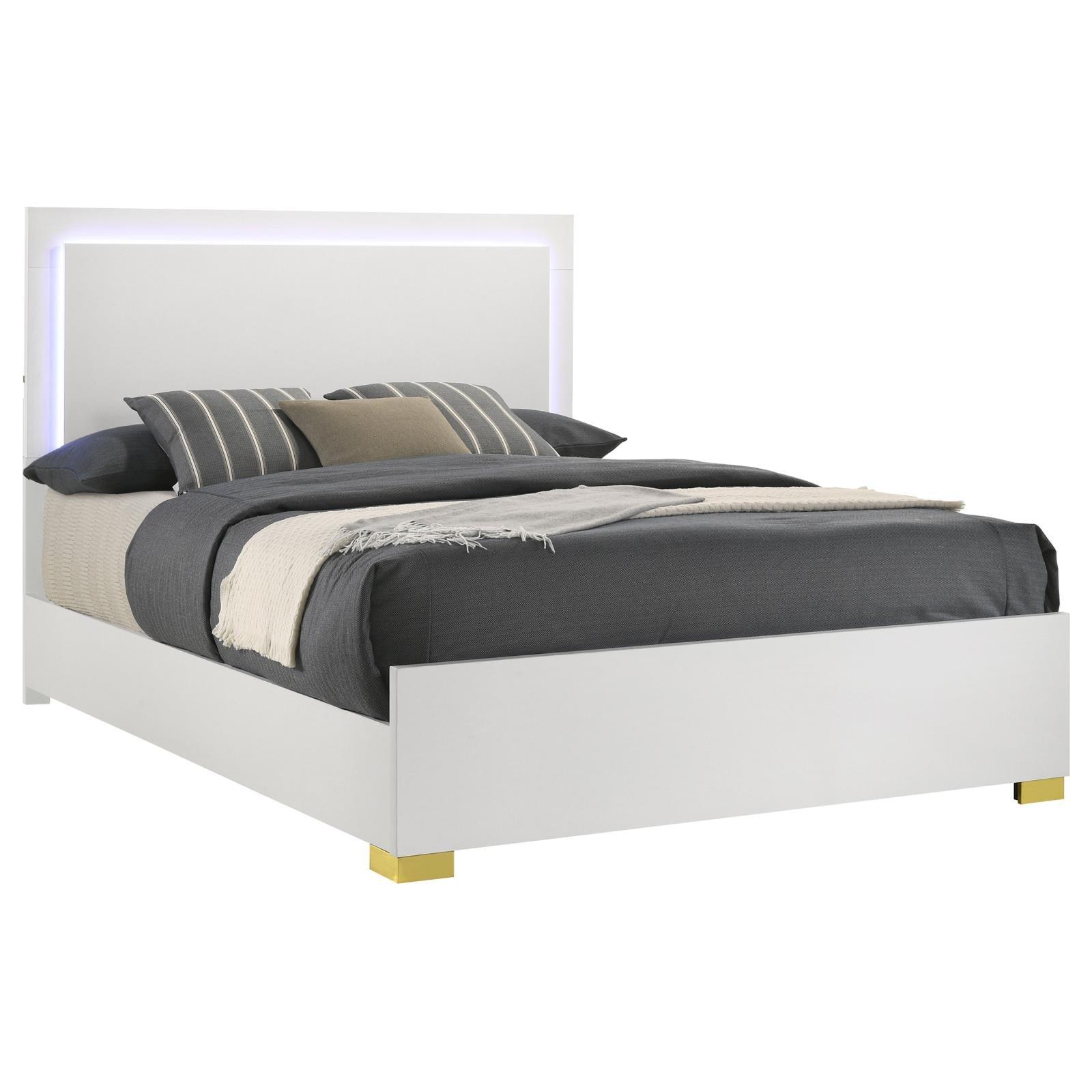 Marceline White Full Bed with LED Headboard - Image 7