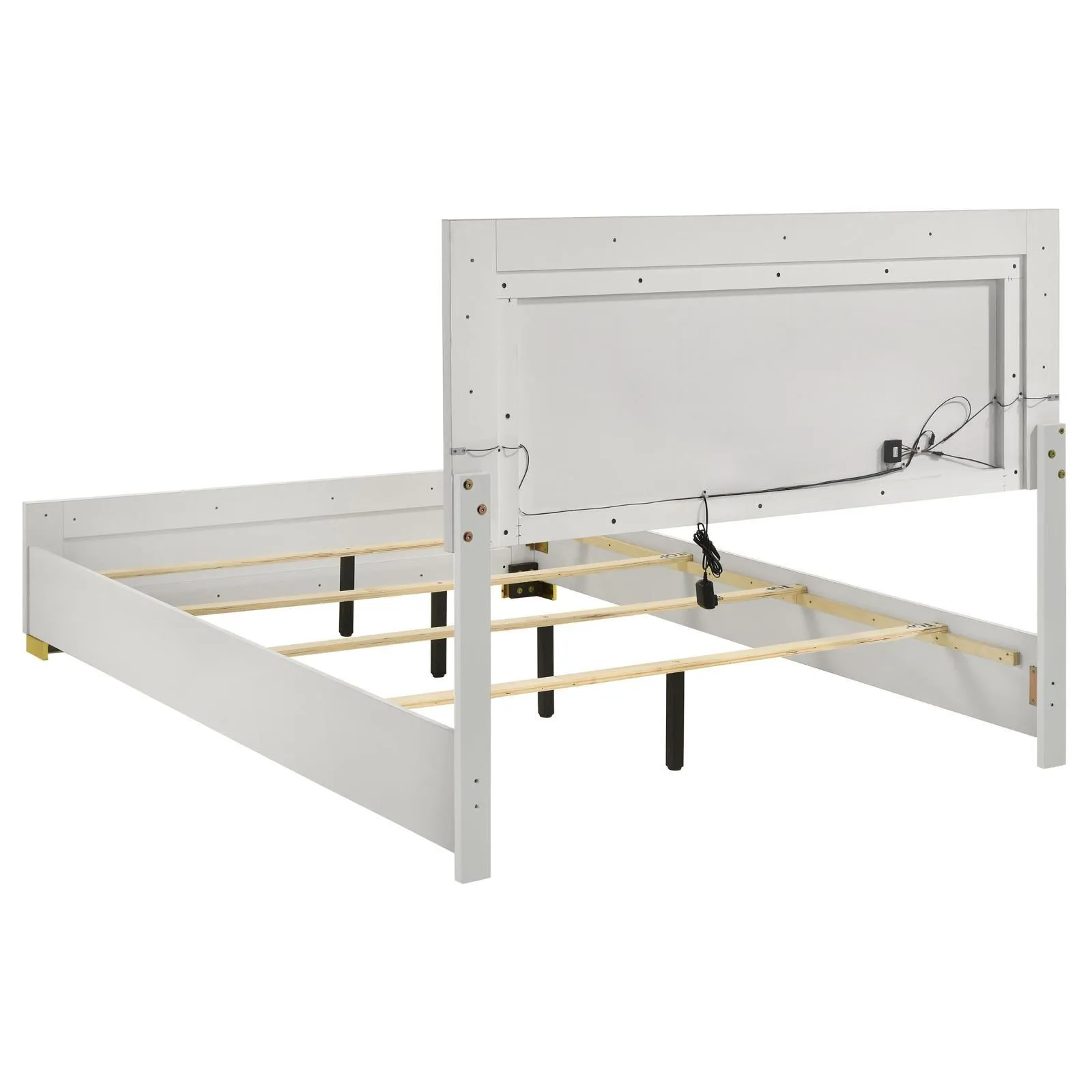 Marceline White Queen Bed with LED Headboard - Image 3