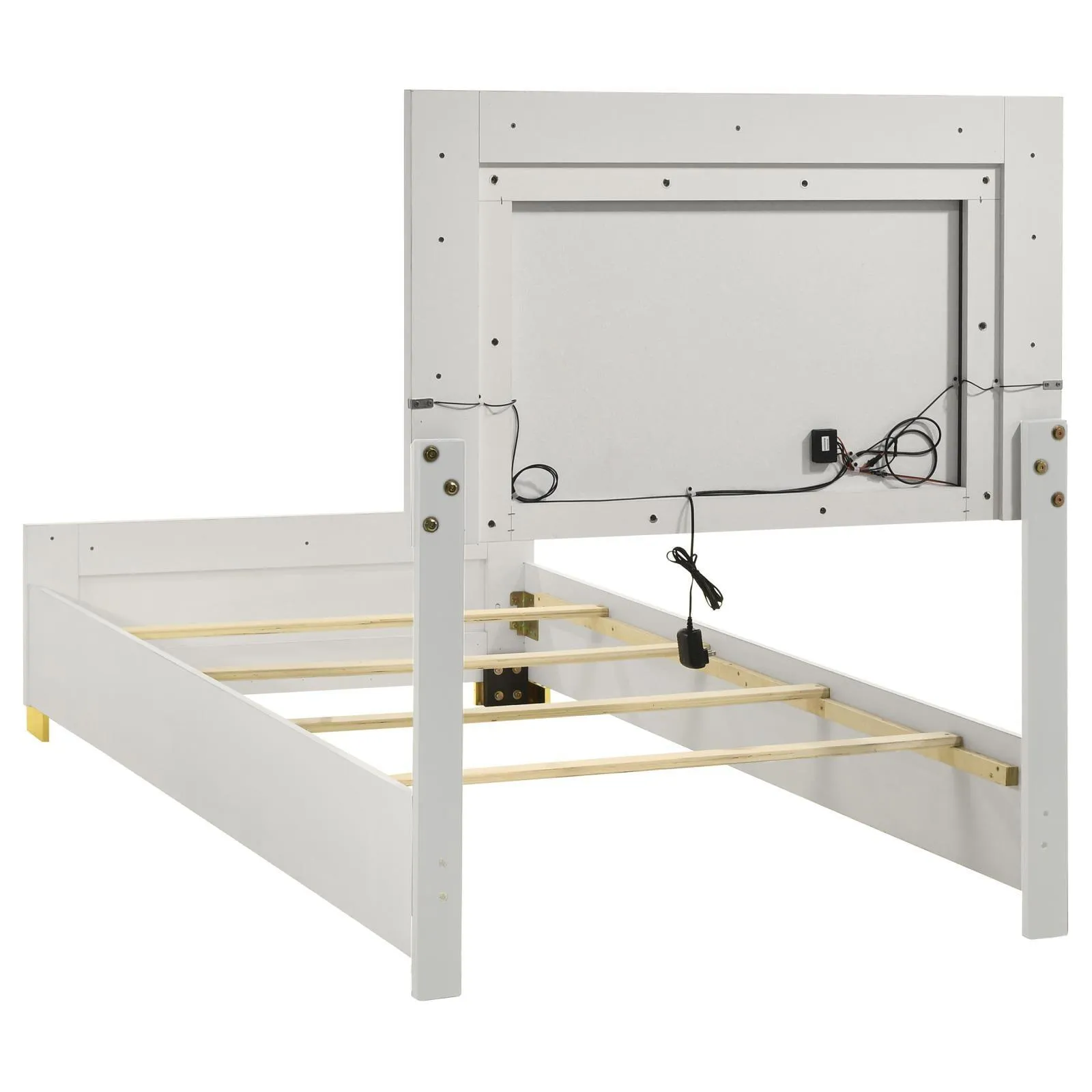 Marceline White Twin Bed with LED Headboard - Image 3