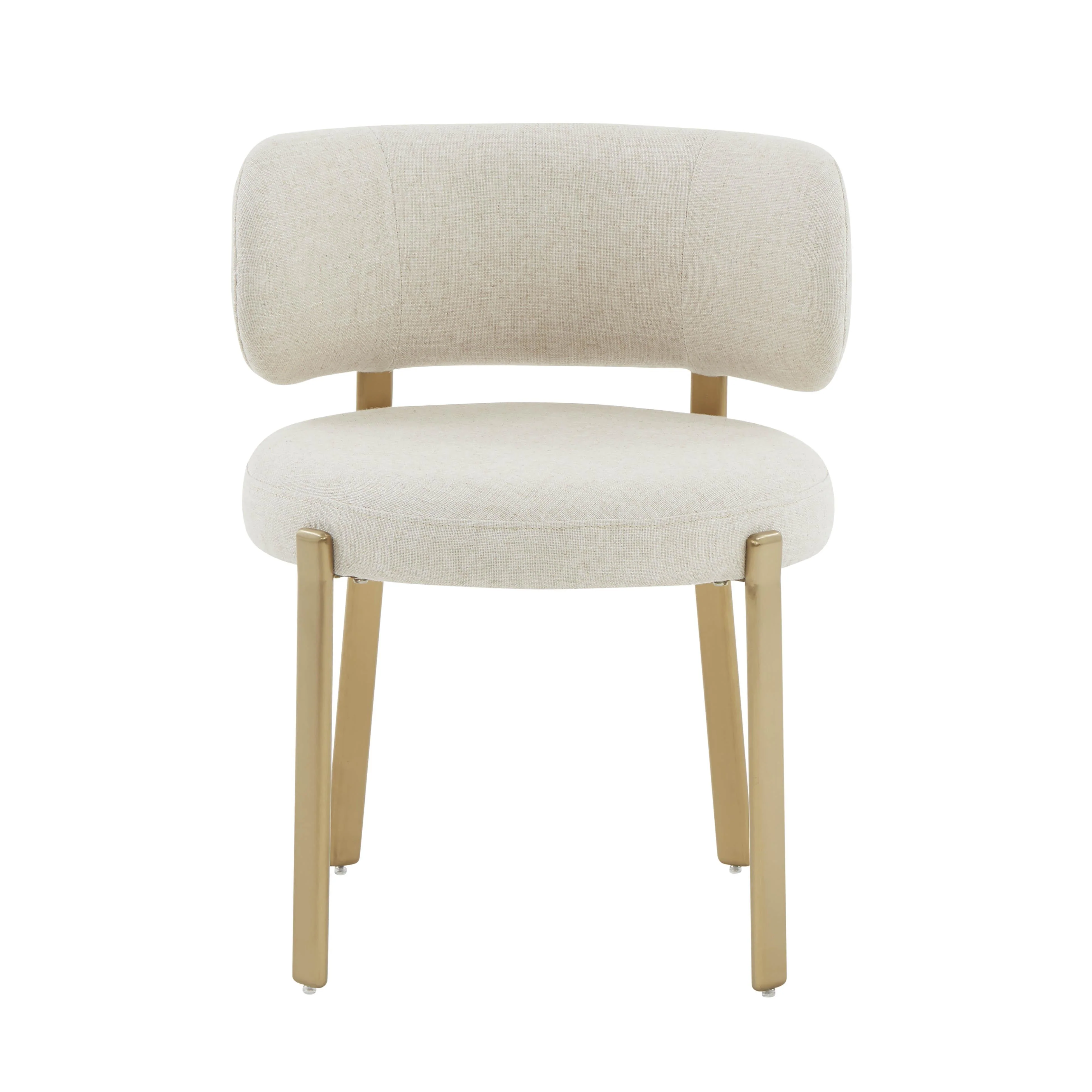Margaret Cream Performance Linen Dining Chair - Image 3