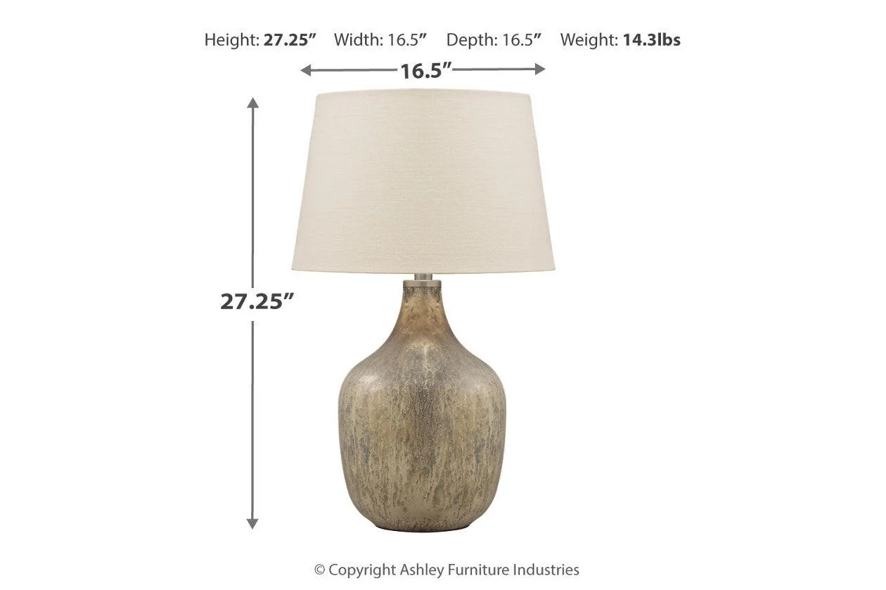 Mari Gray/Gold Finish Table Lamp - Image 2