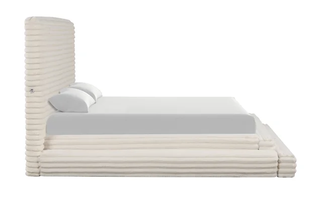 Mariah Beige King Platform Bed - Image 3