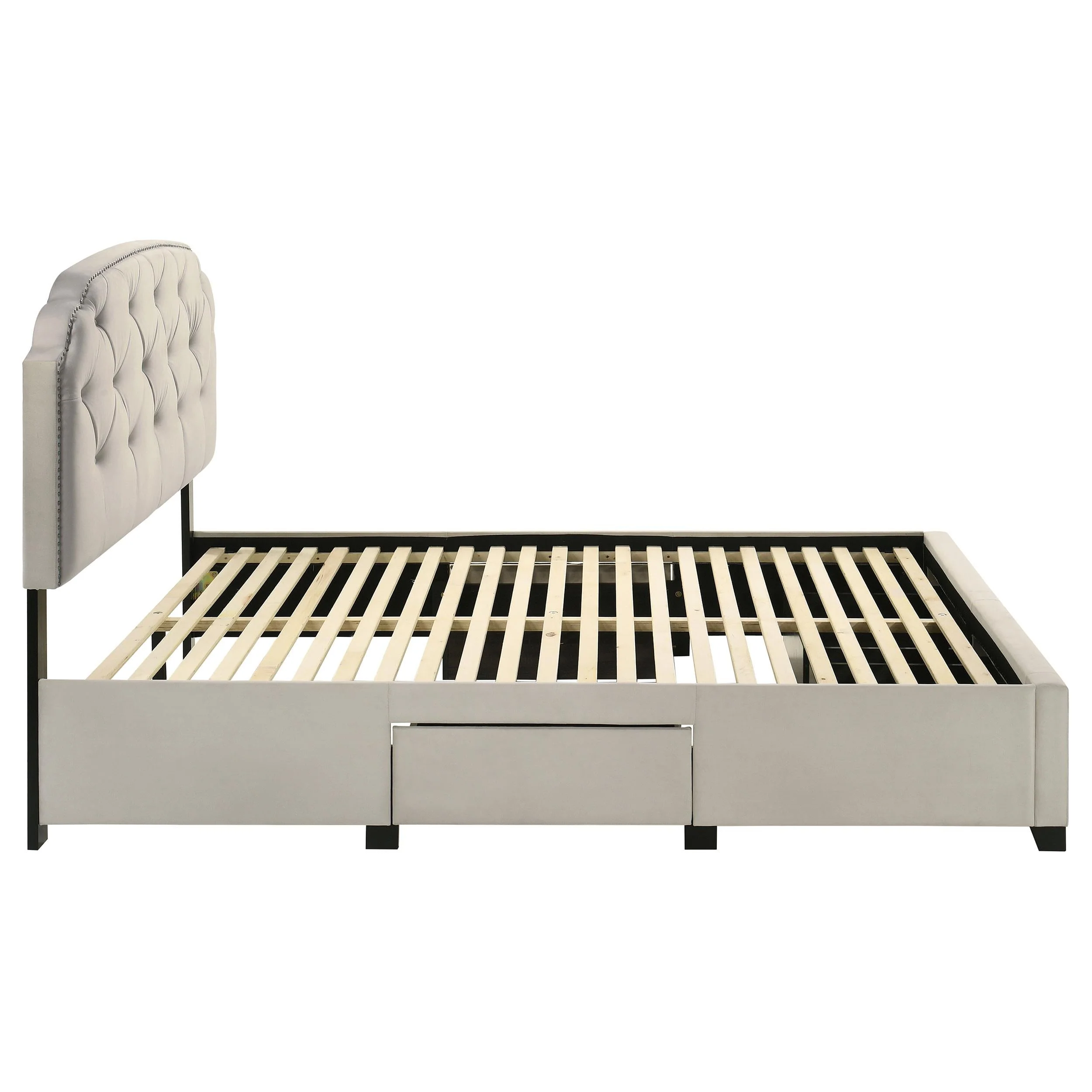 Marianna Cream 4-Drawer Upholstered Eastern King Storage Bed - Image 8