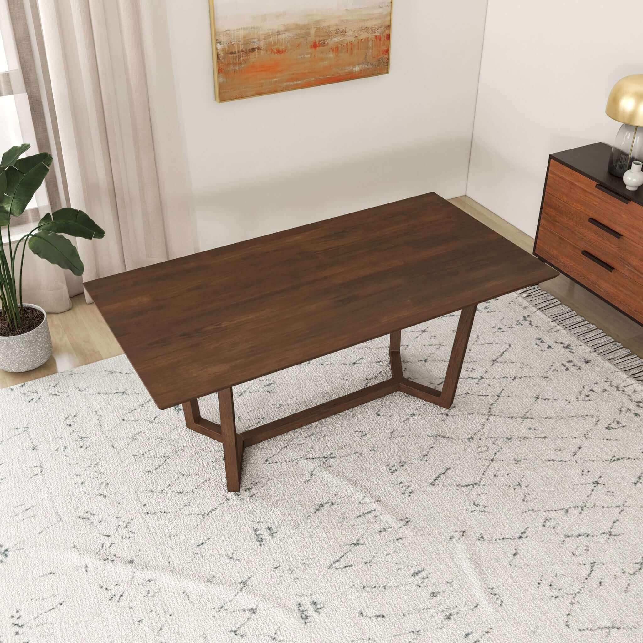Marina Solid Wood Dining Table In Brown - Image 3