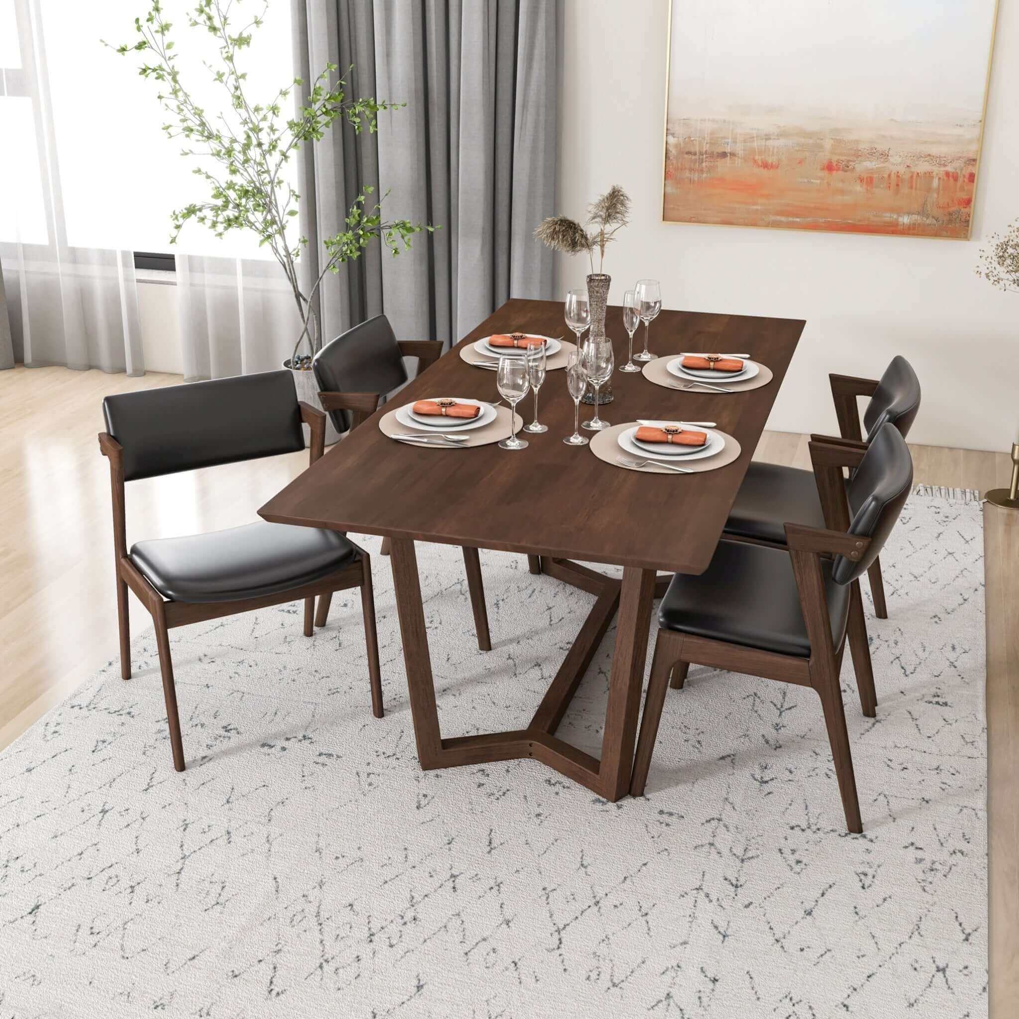 Marina Solid Wood Dining Table In Brown - Image 7