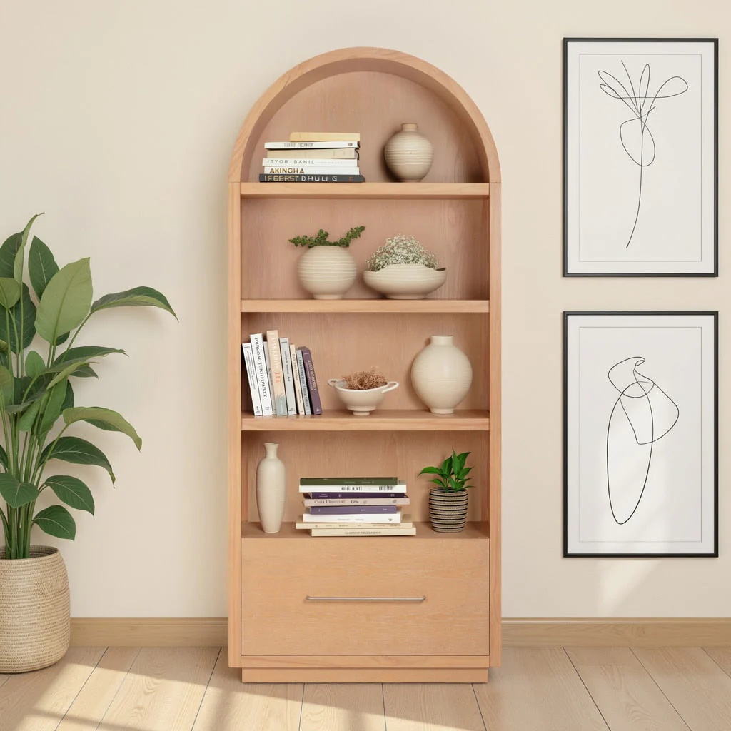 Marlow Wood Bookcase with File Drawer - Image 2