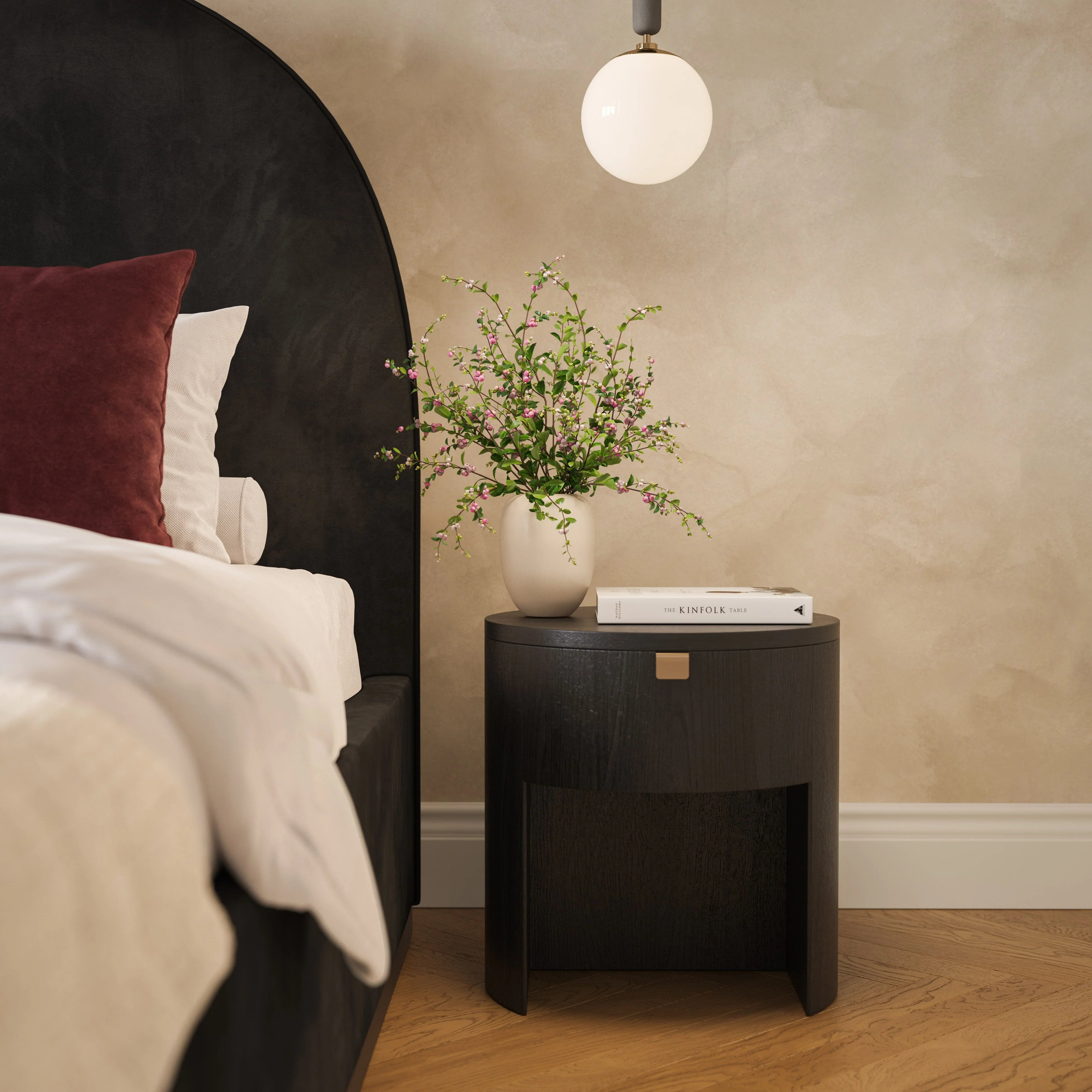 Marlow Wood Round Nightstand - Image 11