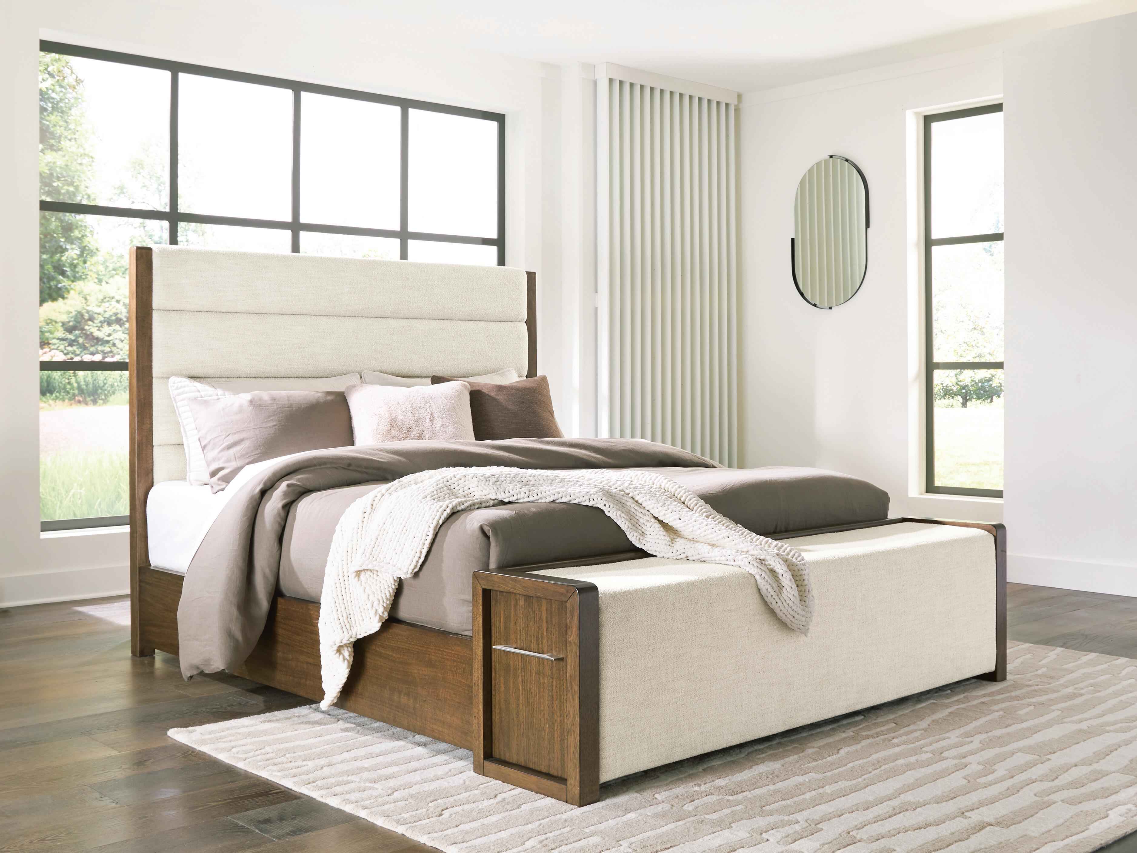 Marxmore Brown King Upholstered Storage Bed