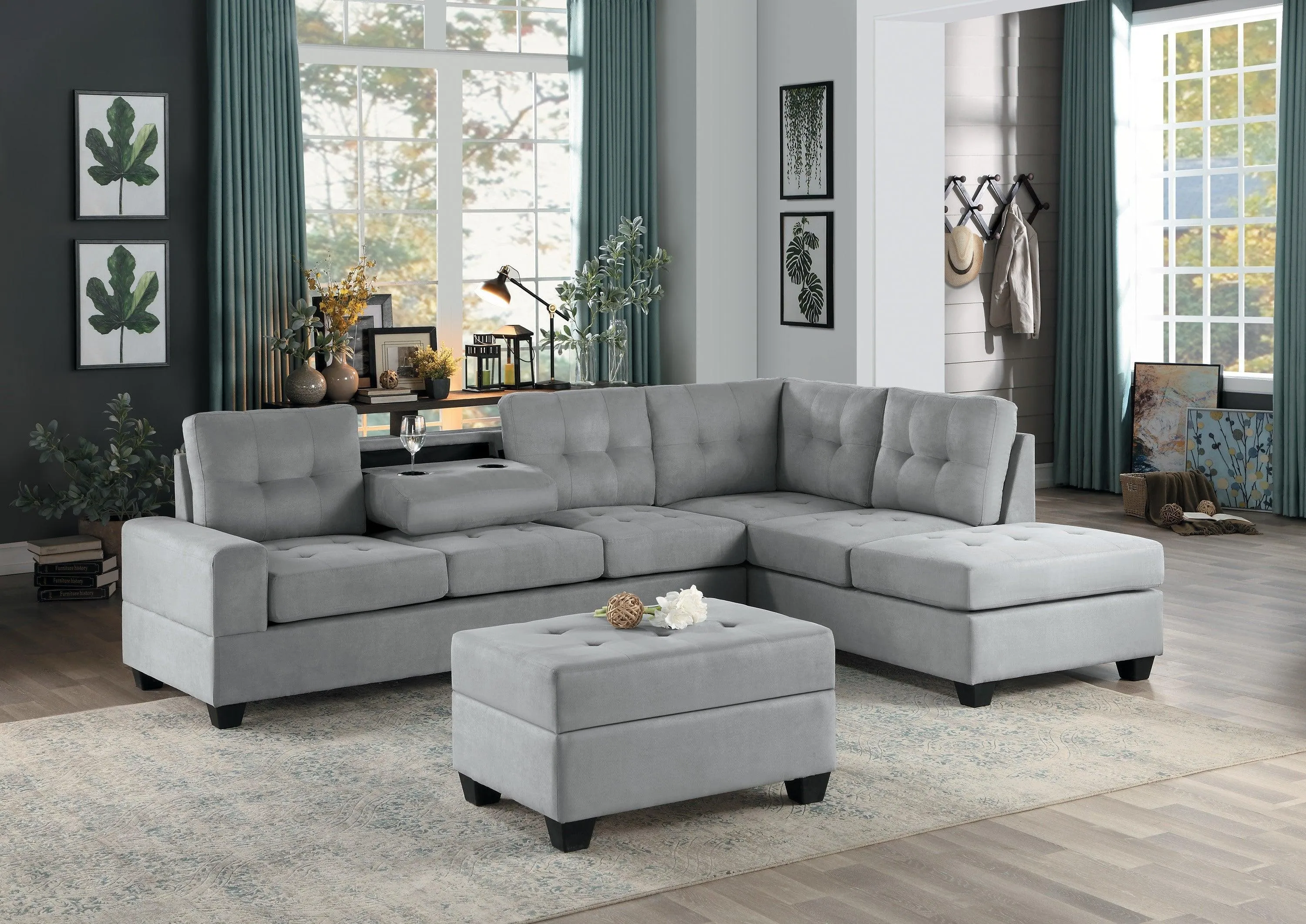 Maston Light Gray Ottoman - Image 2