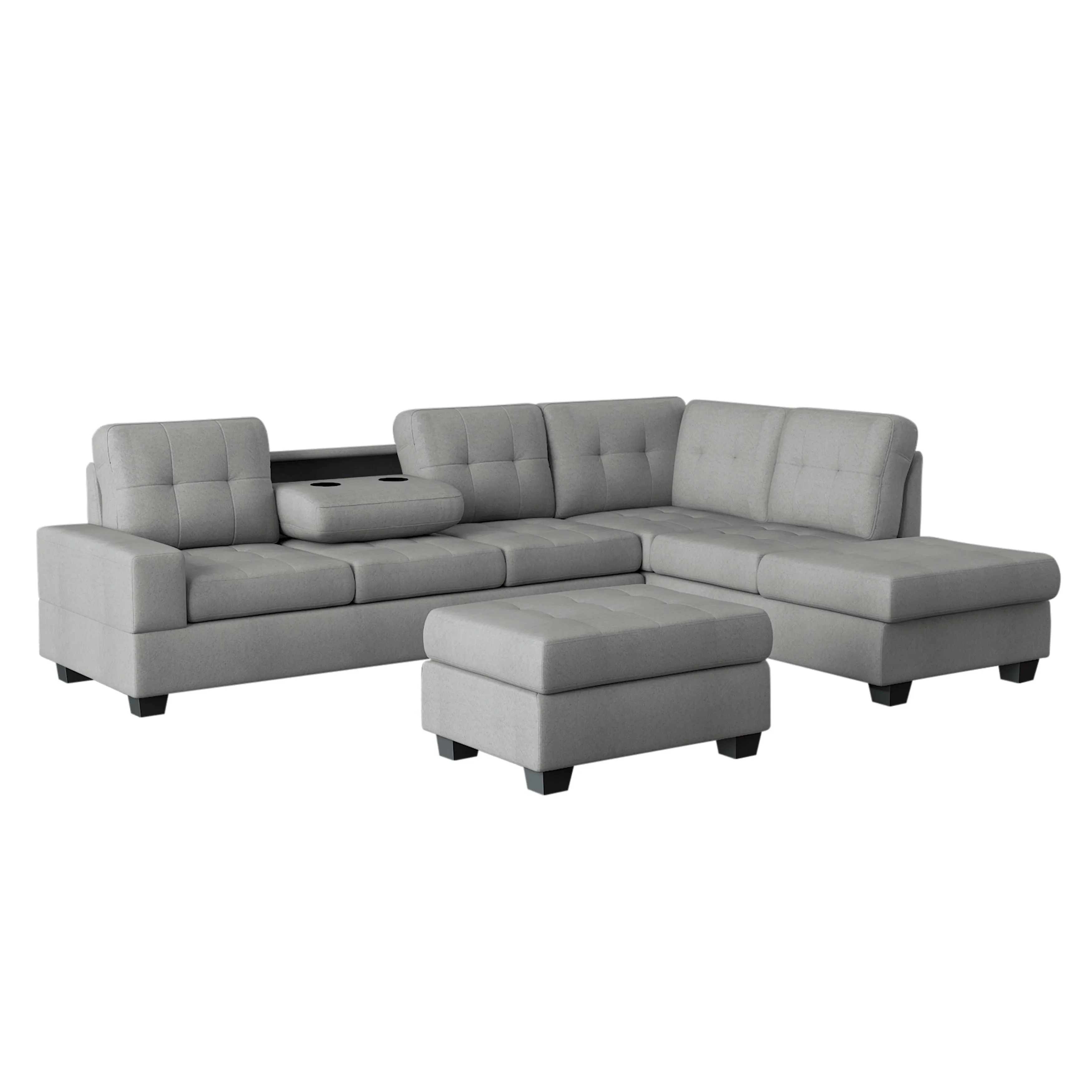 Maston Light Gray Reversible Sectional - Image 3